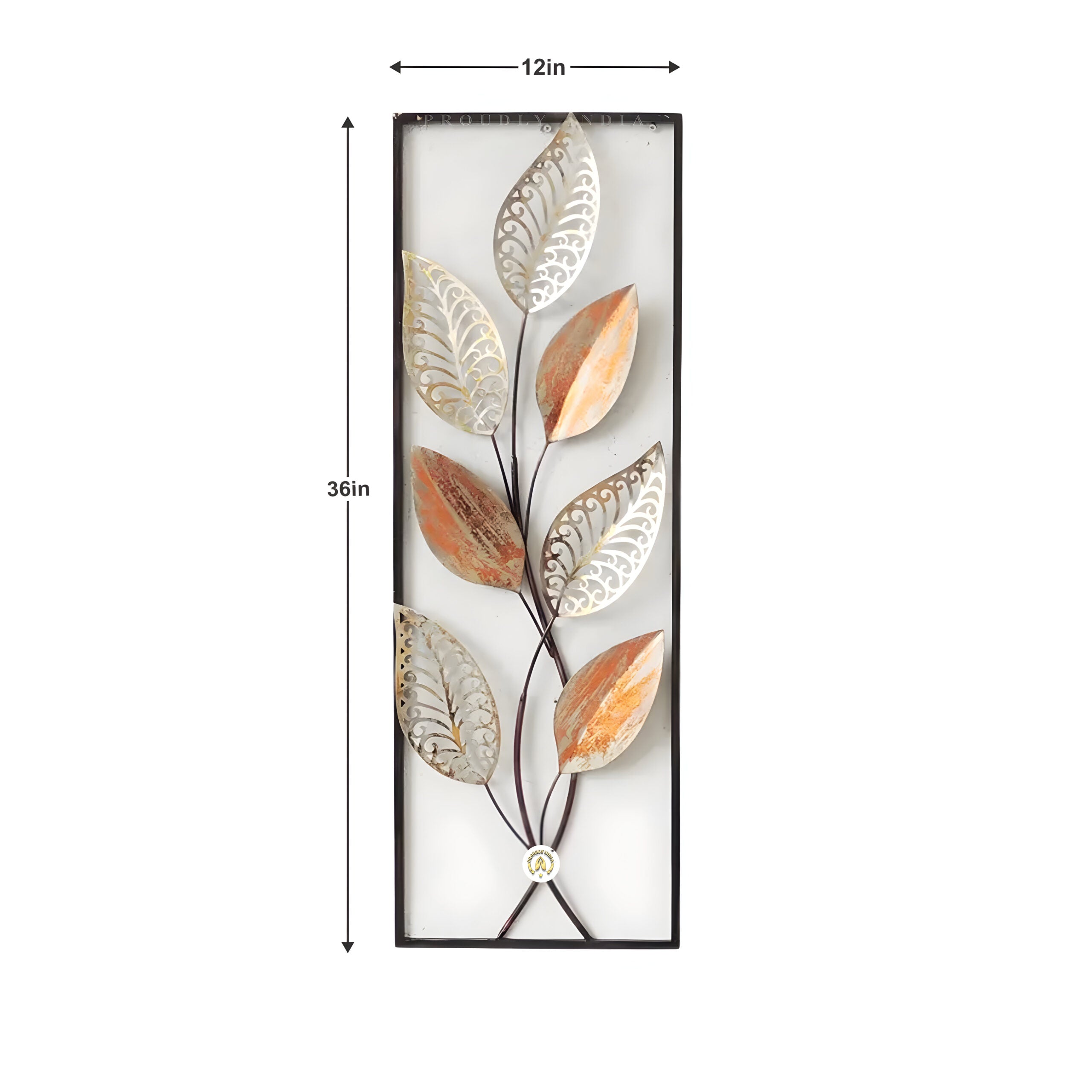 Amber Vein Harmony Twin Leaf Metal Wall Art