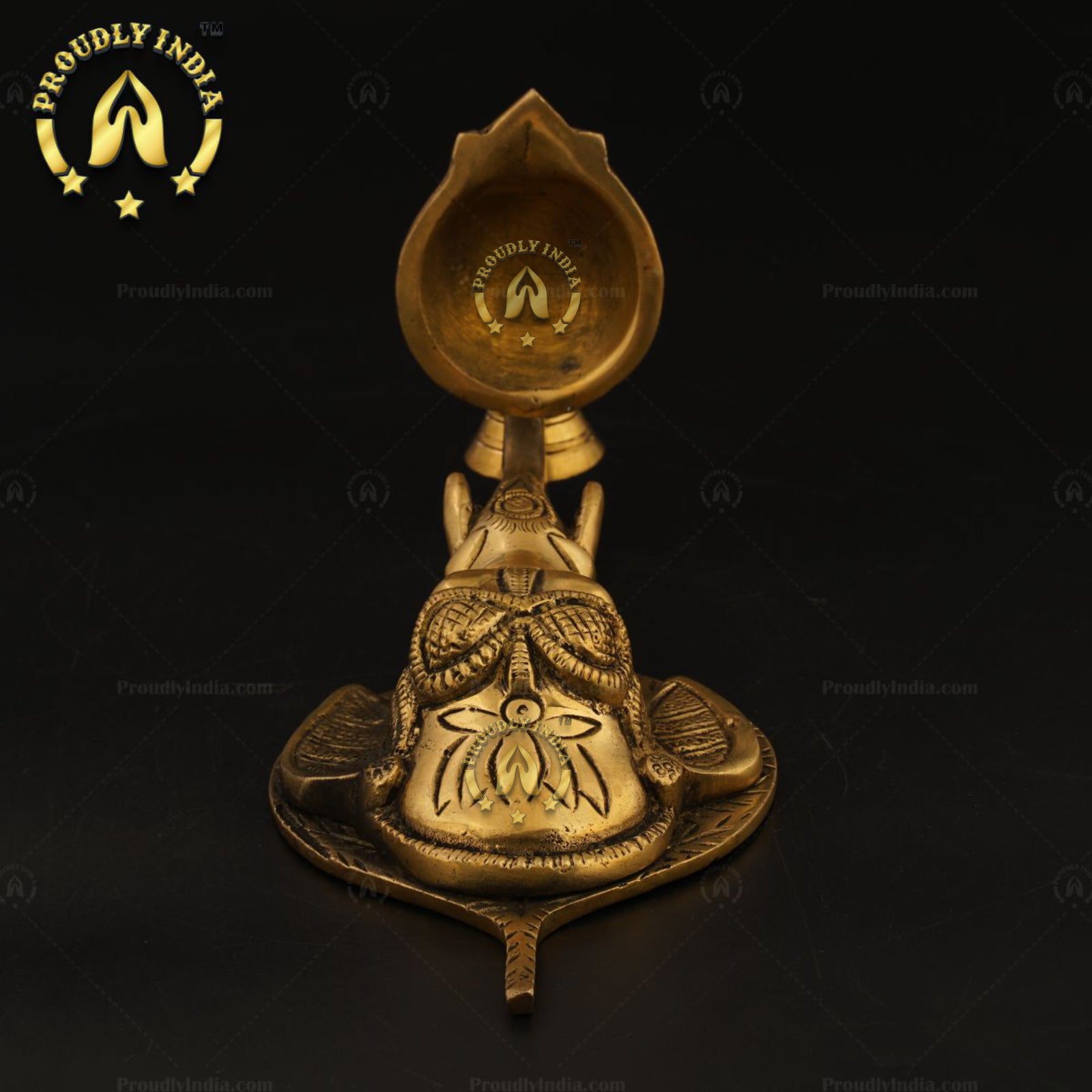 Traditional Handmade Brass Ganesha Wall Hanging Diya with Bell.