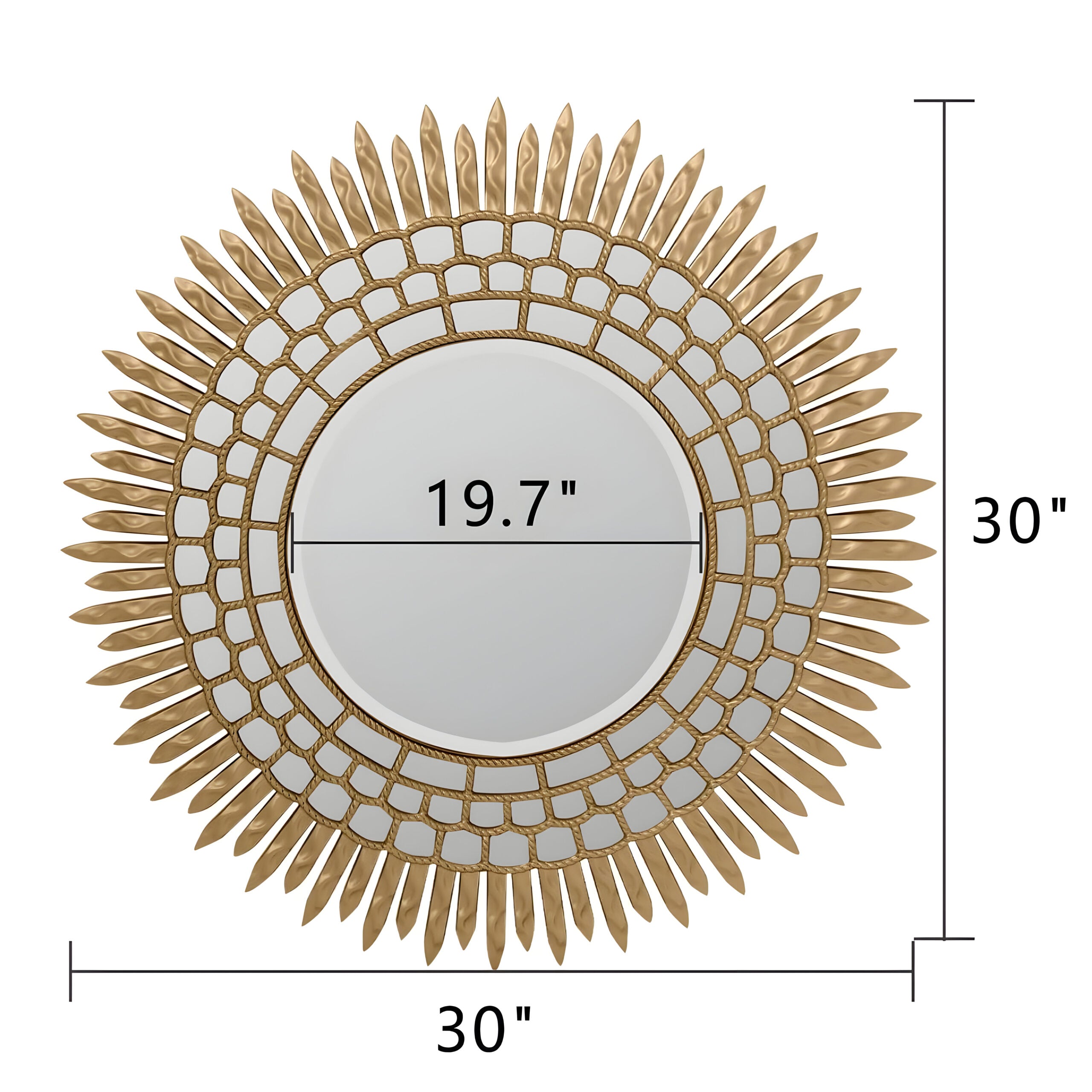 Golden Lotus Orbit Wall Mirror