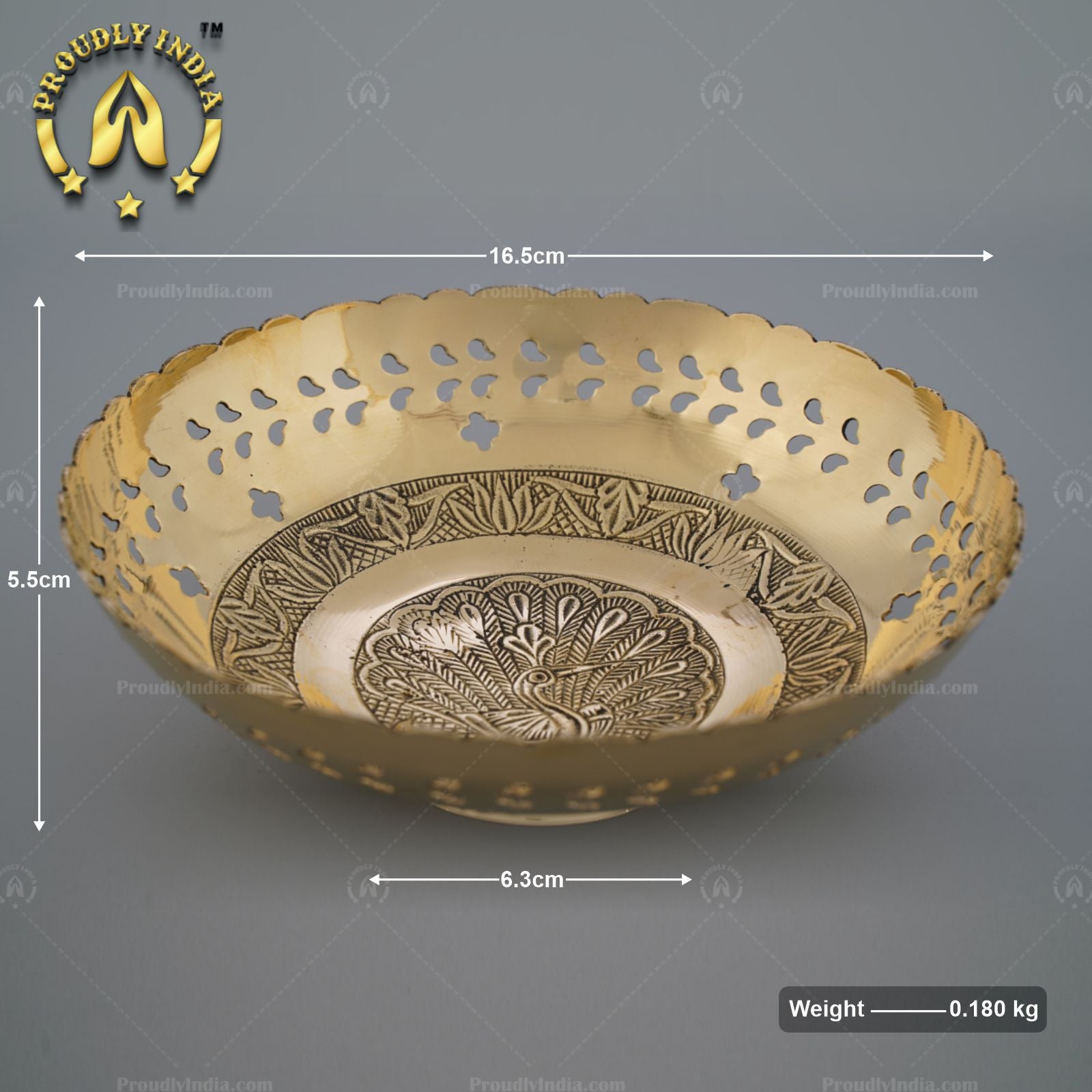 Set Of 3 Brass Decorative Fruit Basket