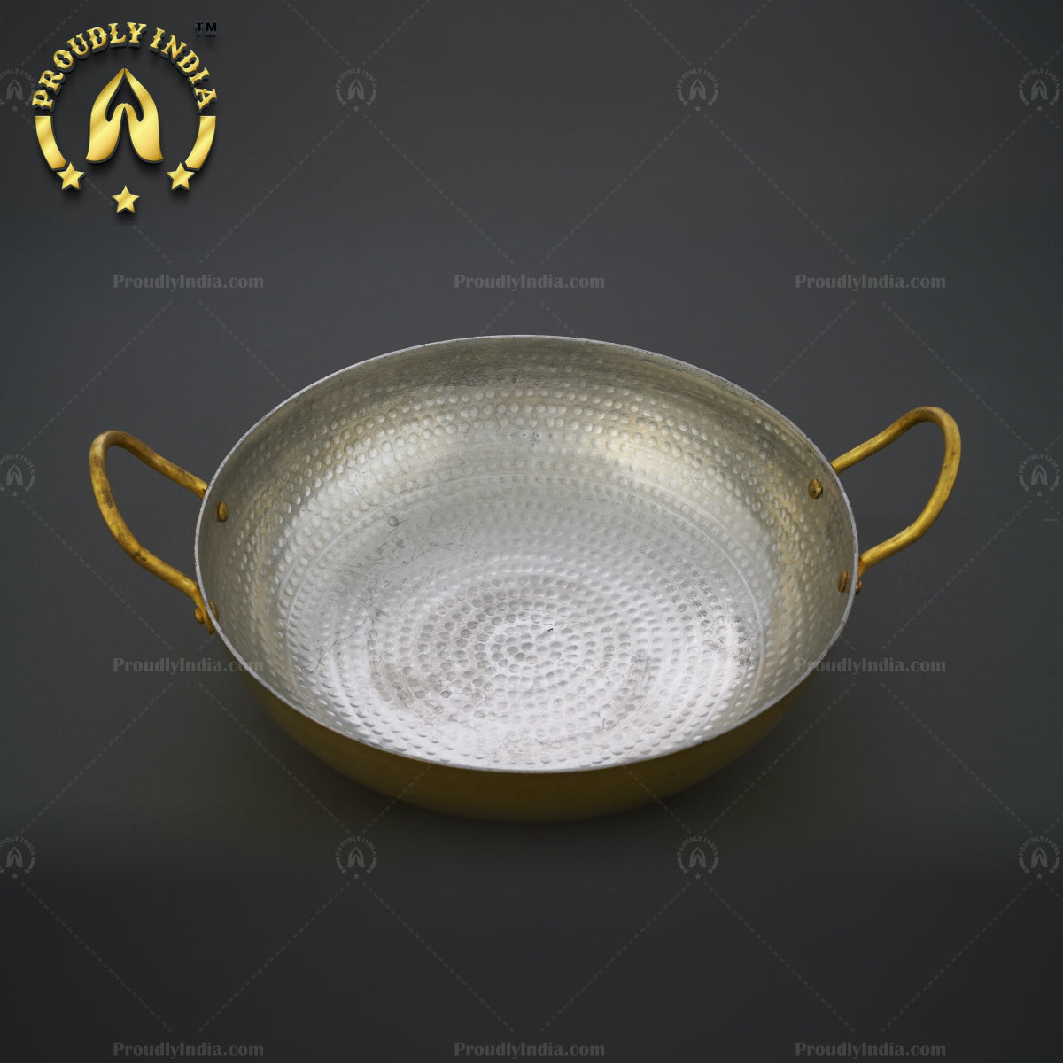 Brass 12" Classic Deep Kadhai With Tin Coating