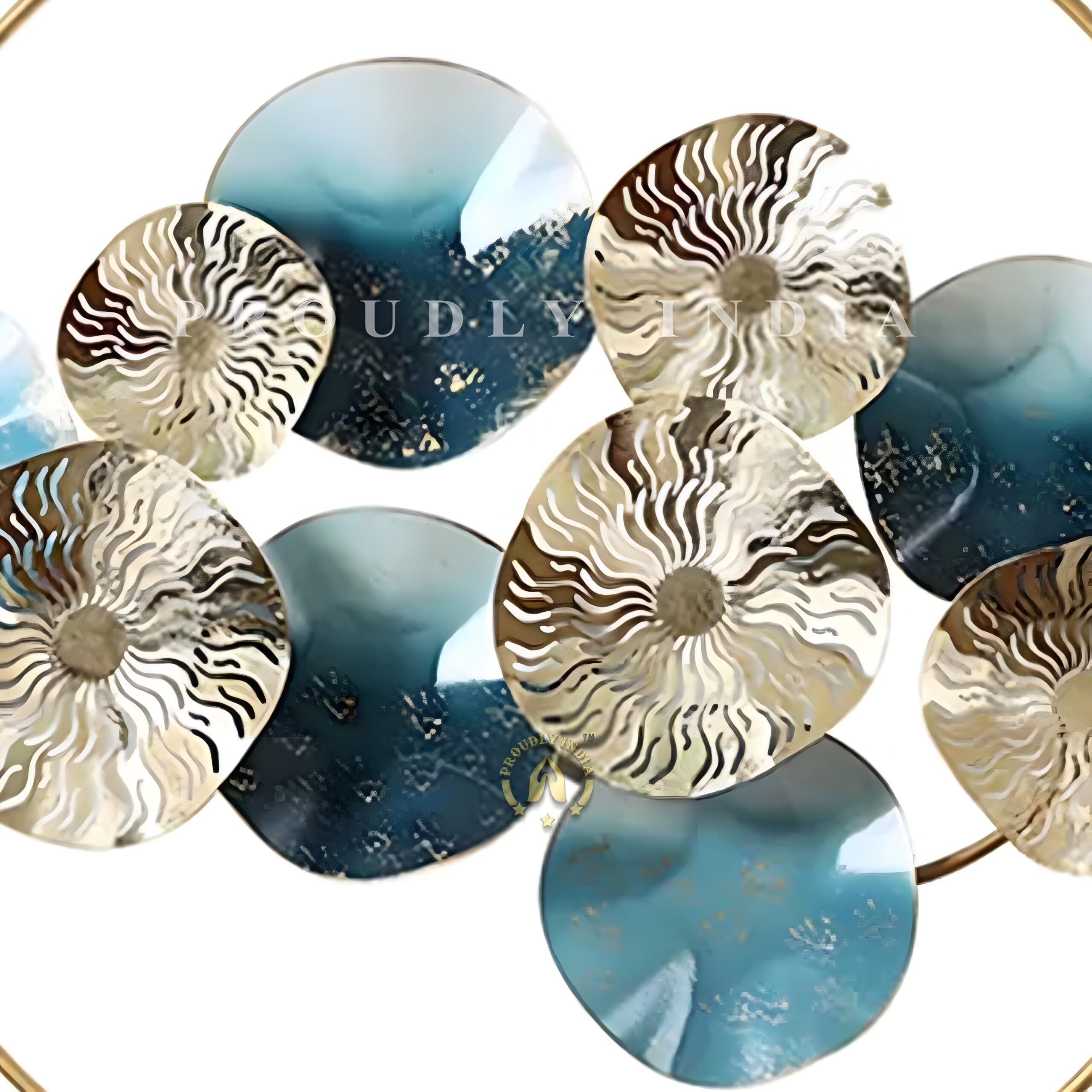 Celestial Coral Bloom Iron Wall Art