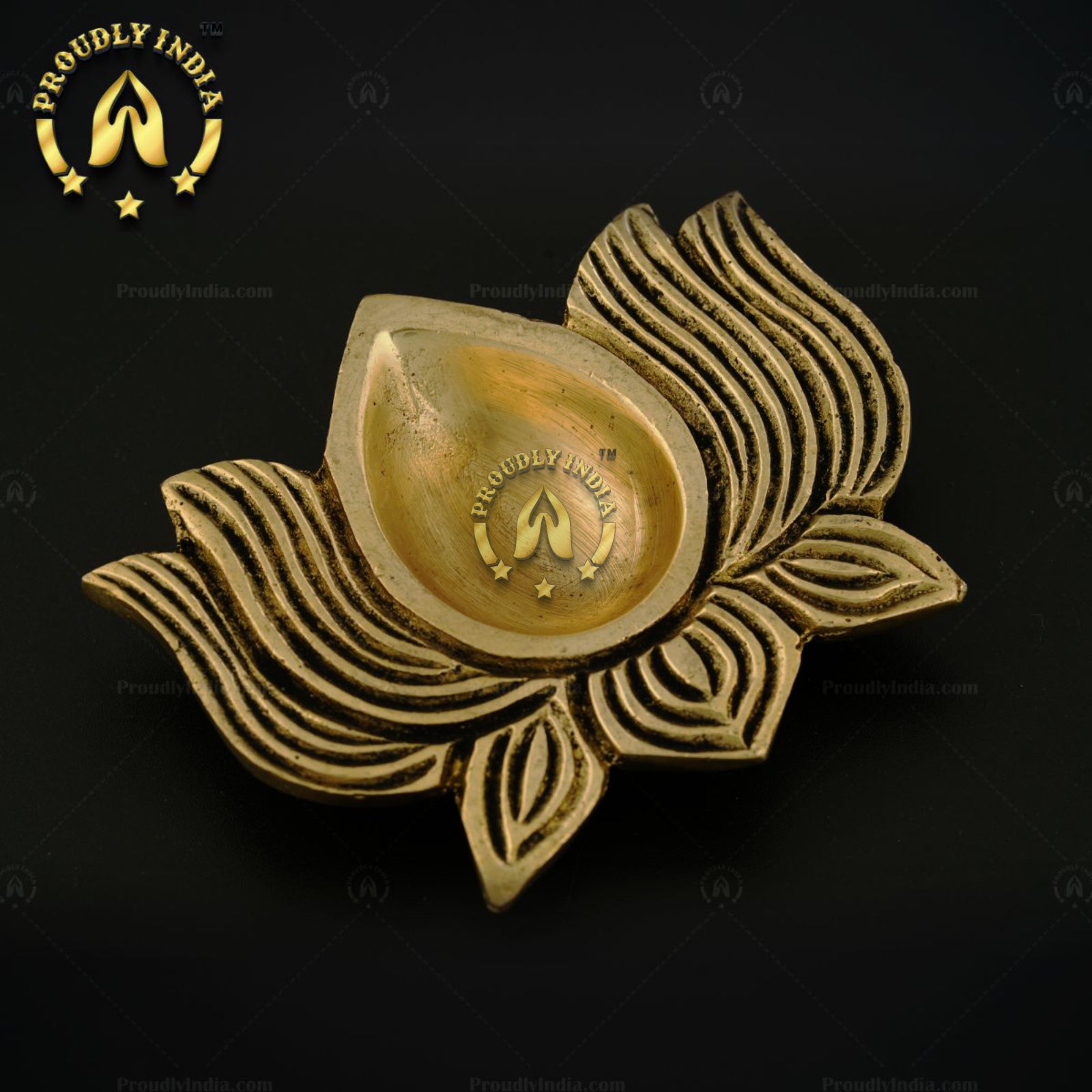 Set of 12, Brass Diwali Decoration Lotus Kamal Oil Diya.