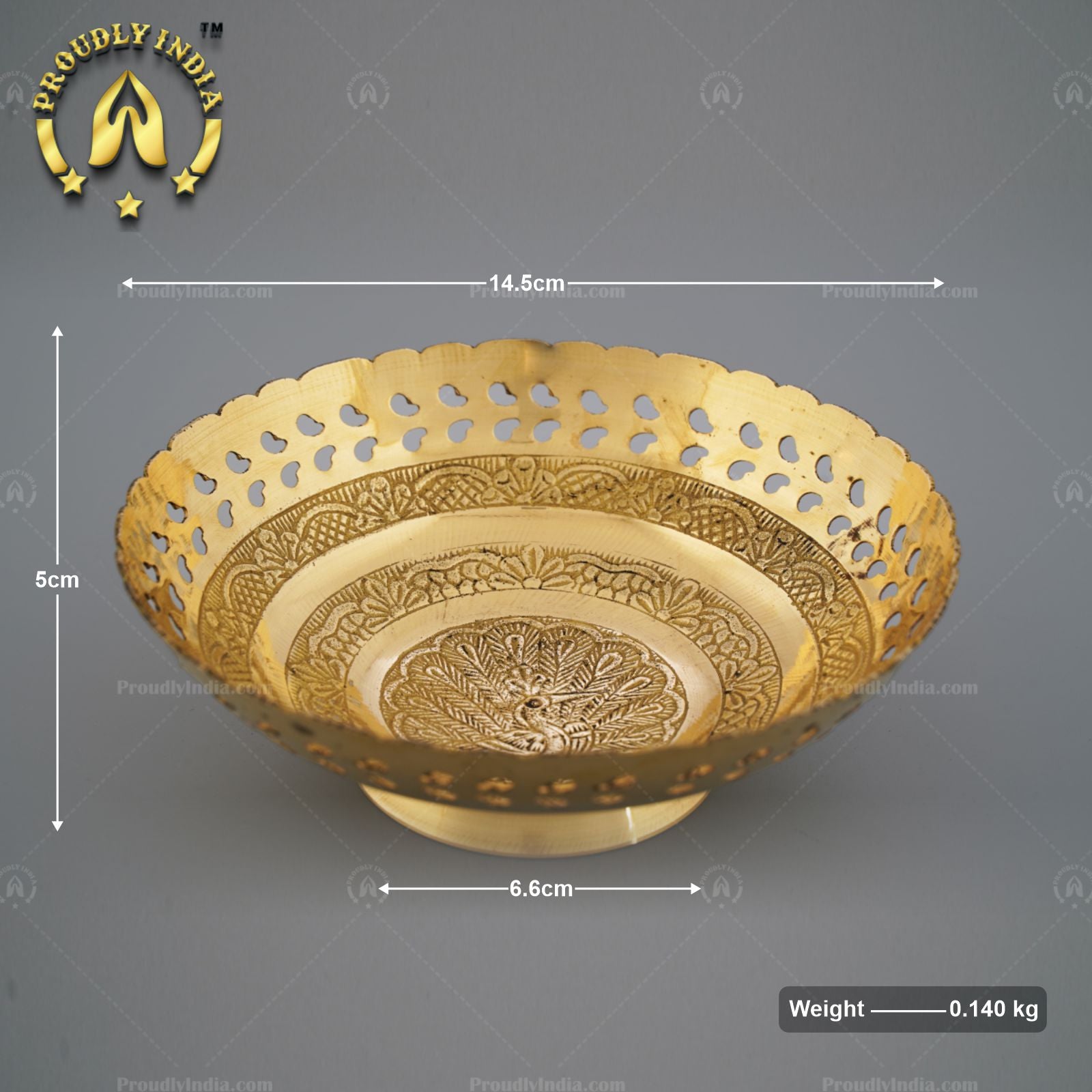Set Of 3 Brass Decorative Fruit Basket