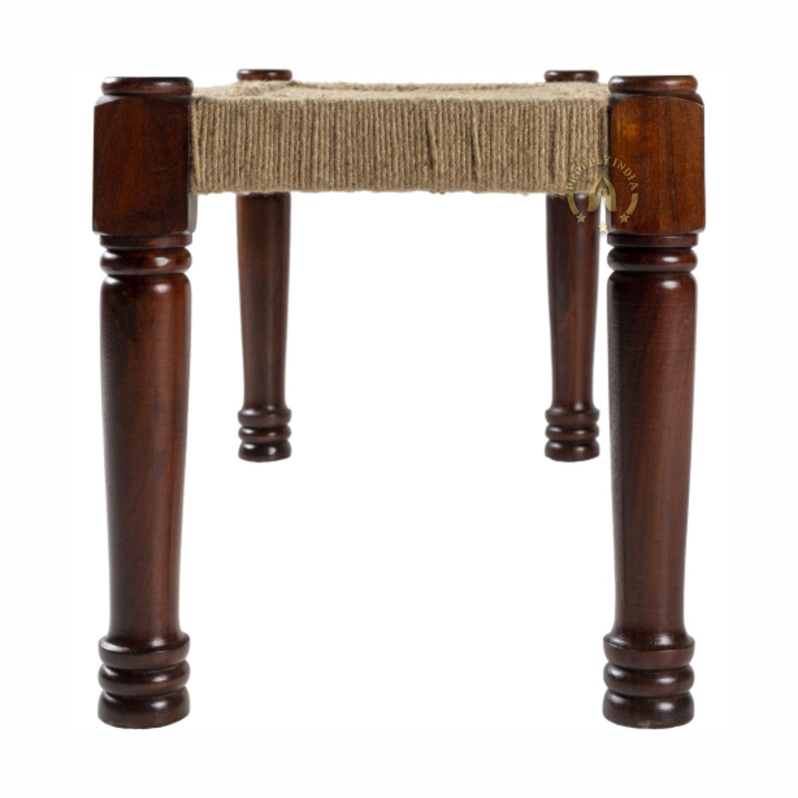 Modern Style Jute and Wood Bench