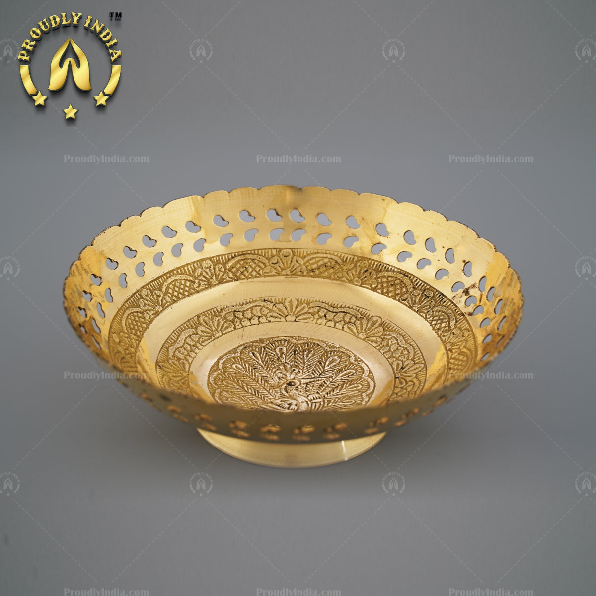 Set Of 3 Brass Decorative Fruit Basket