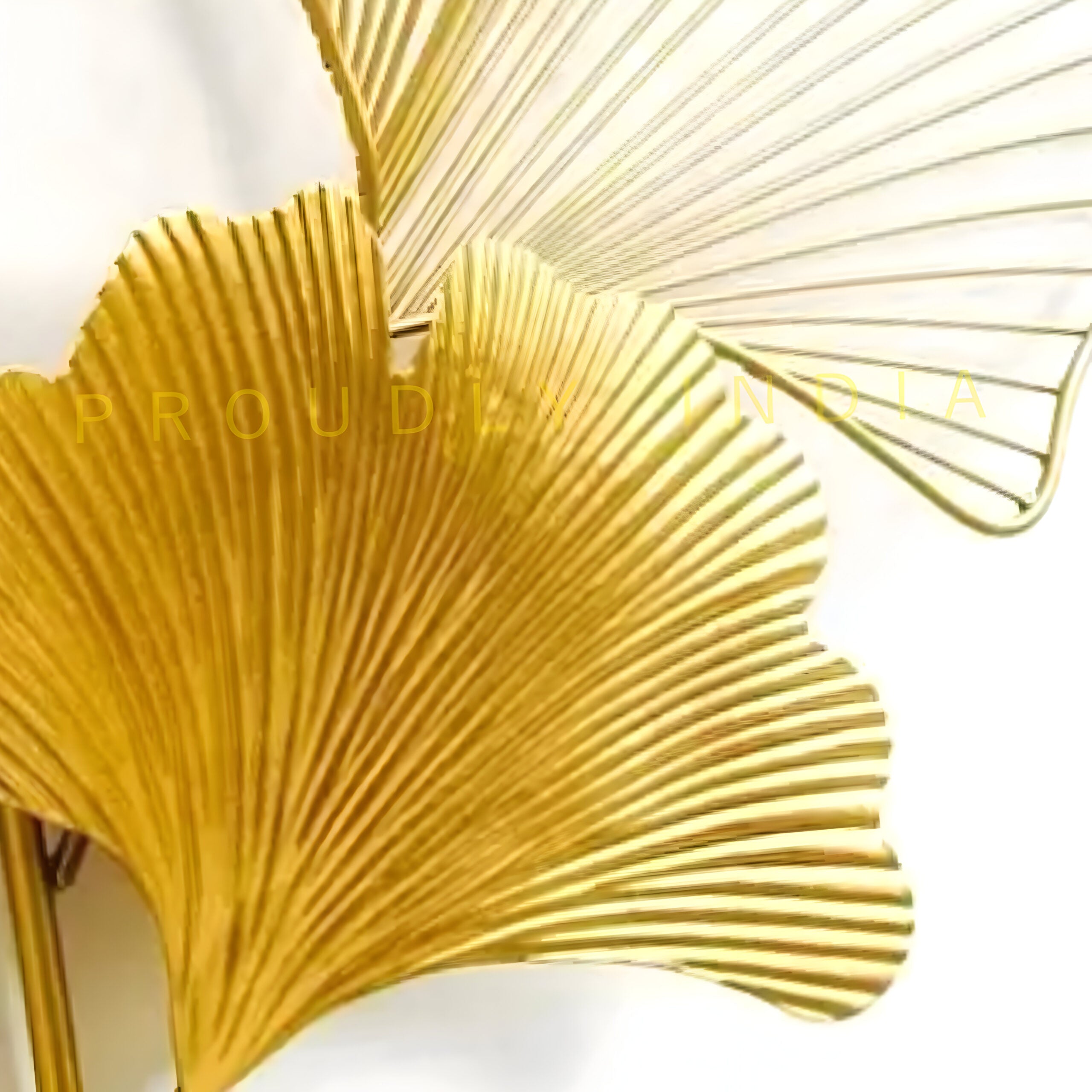 Golden Gracefall – Ginkgo Leaf Wall Sculpture