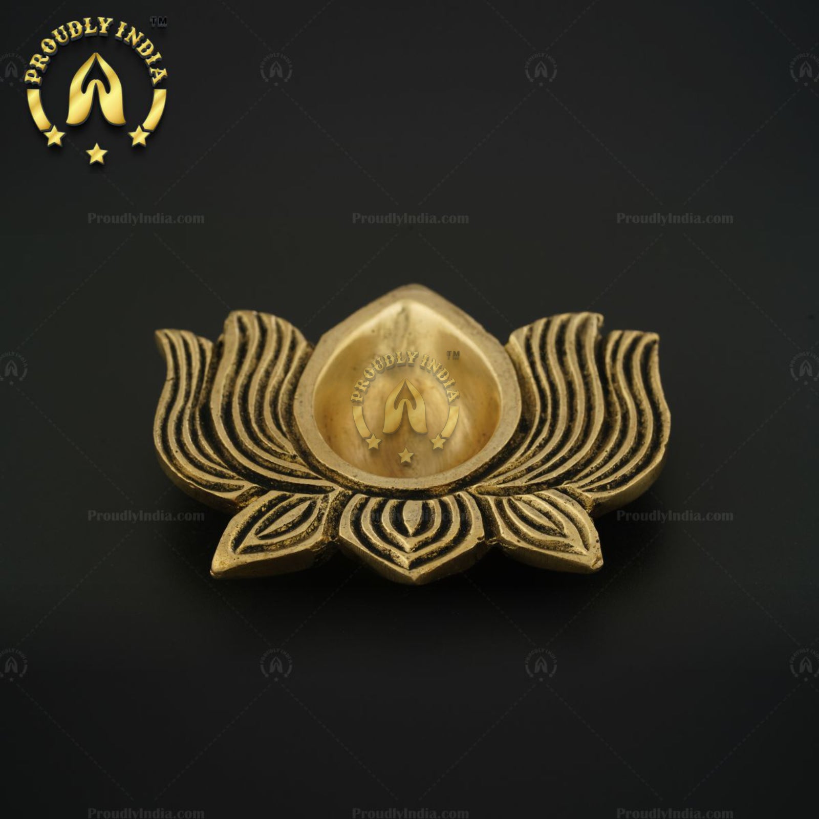 Set of 12, Brass Diwali Decoration Lotus Kamal Oil Diya.