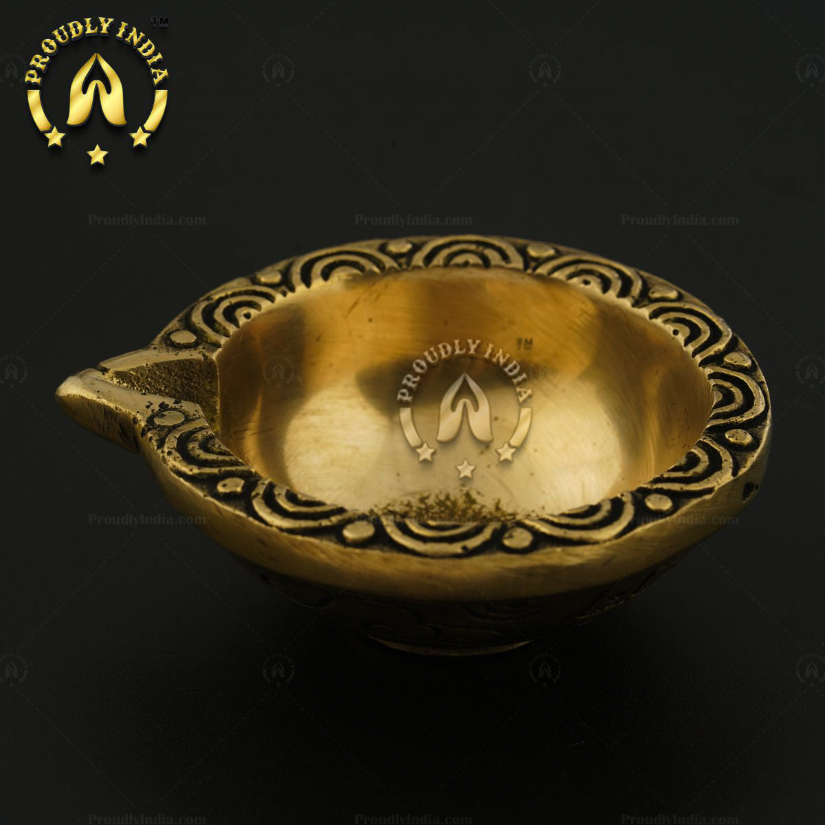 Set of 12 Swastik Laxmi Brass Diya