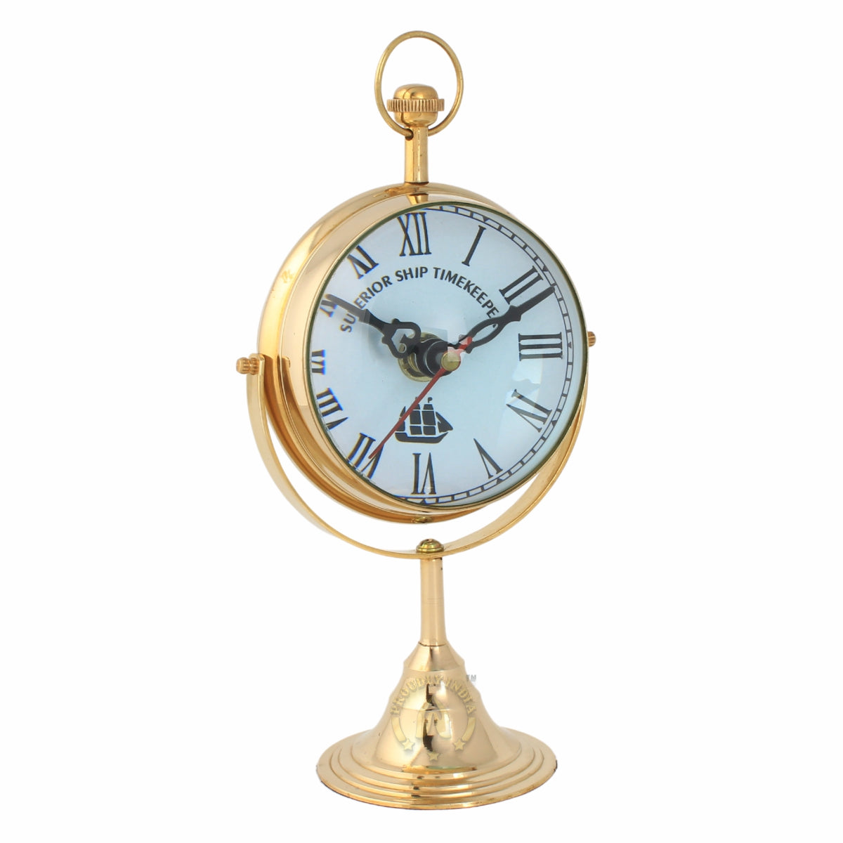 Brass Analog Victoria London Table Clock