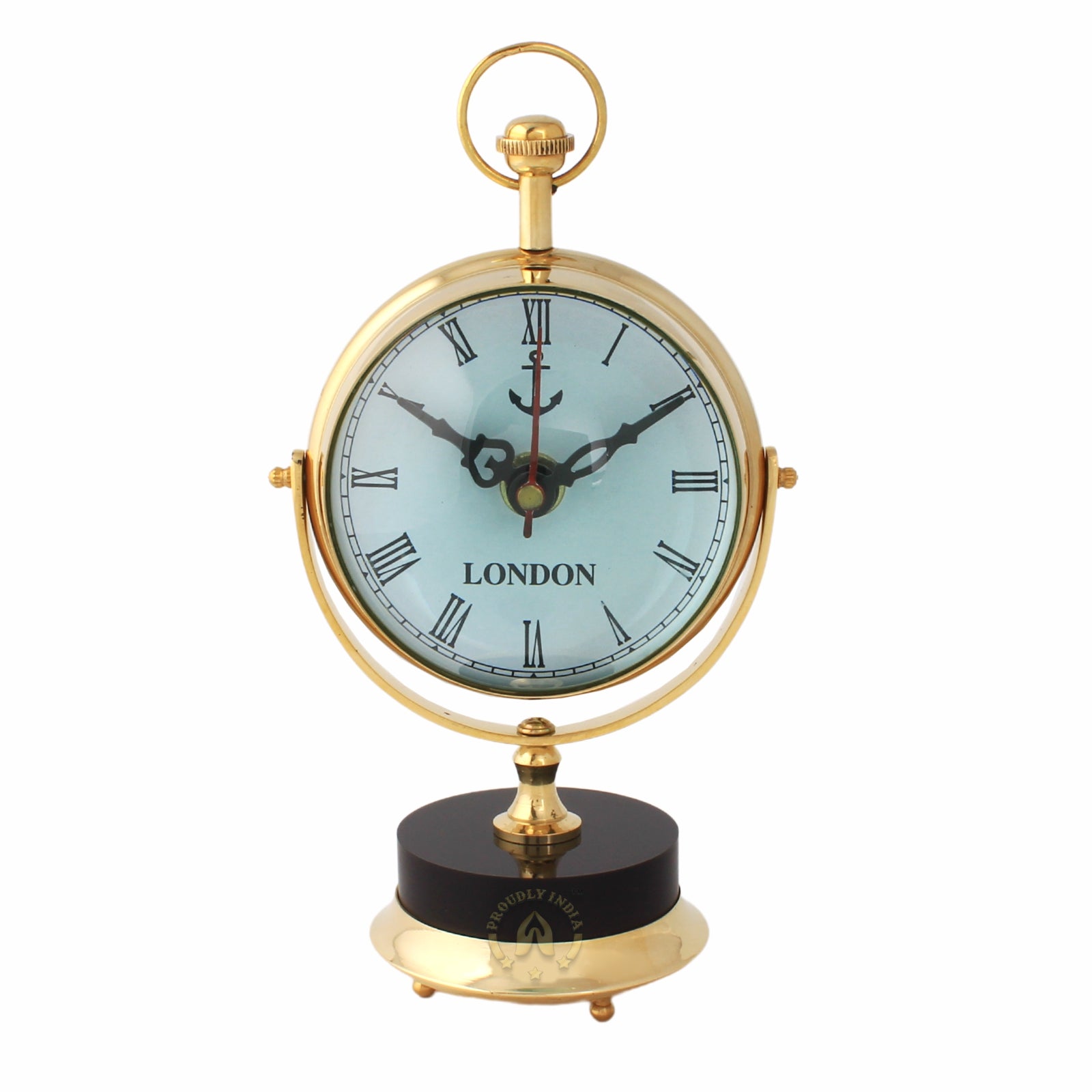 Black & Gold Brass Table Clock