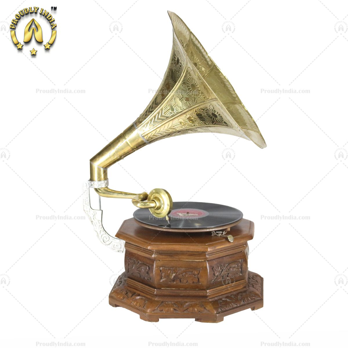 His Master Voice Gramophone Imperial Carved Wood