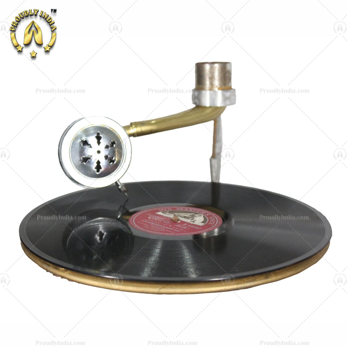 His Master Voice Elephant Carved Box Gramophone With Horn