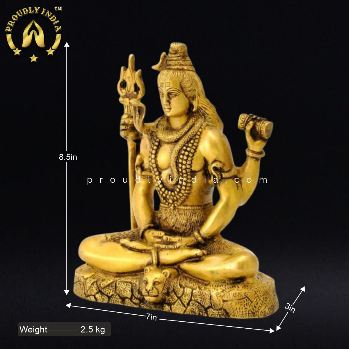 8.5" Seated Bhagwan Shiva Statue