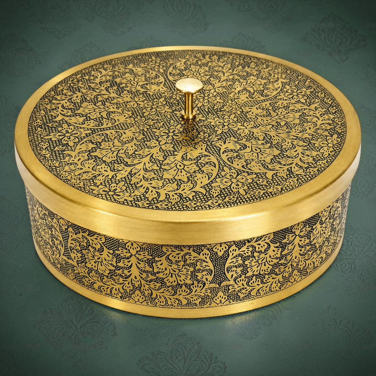 8 Inch Antique Style Floral Spice Box