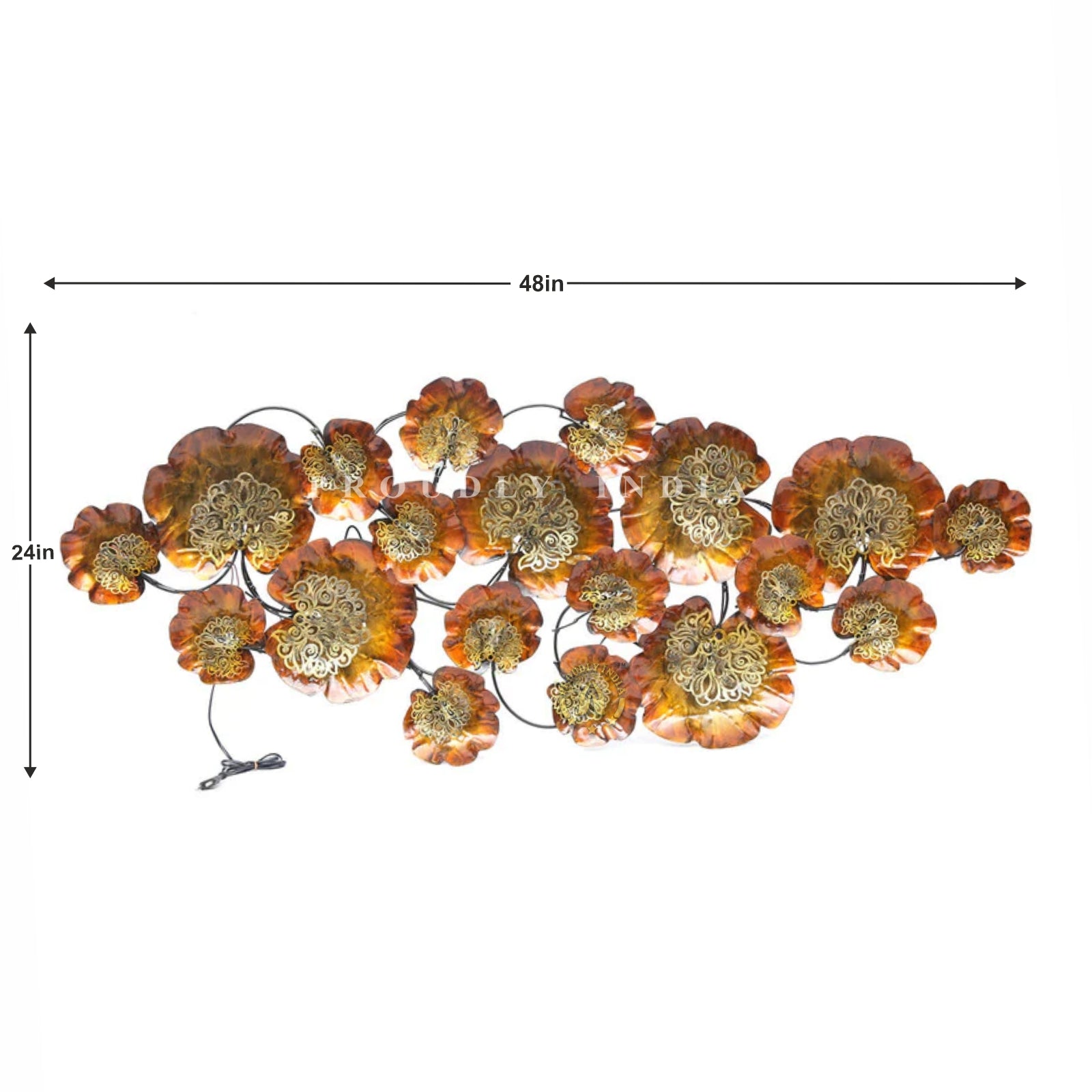 Ember Bloom Ensemble Iron Metal Wall Art Mural