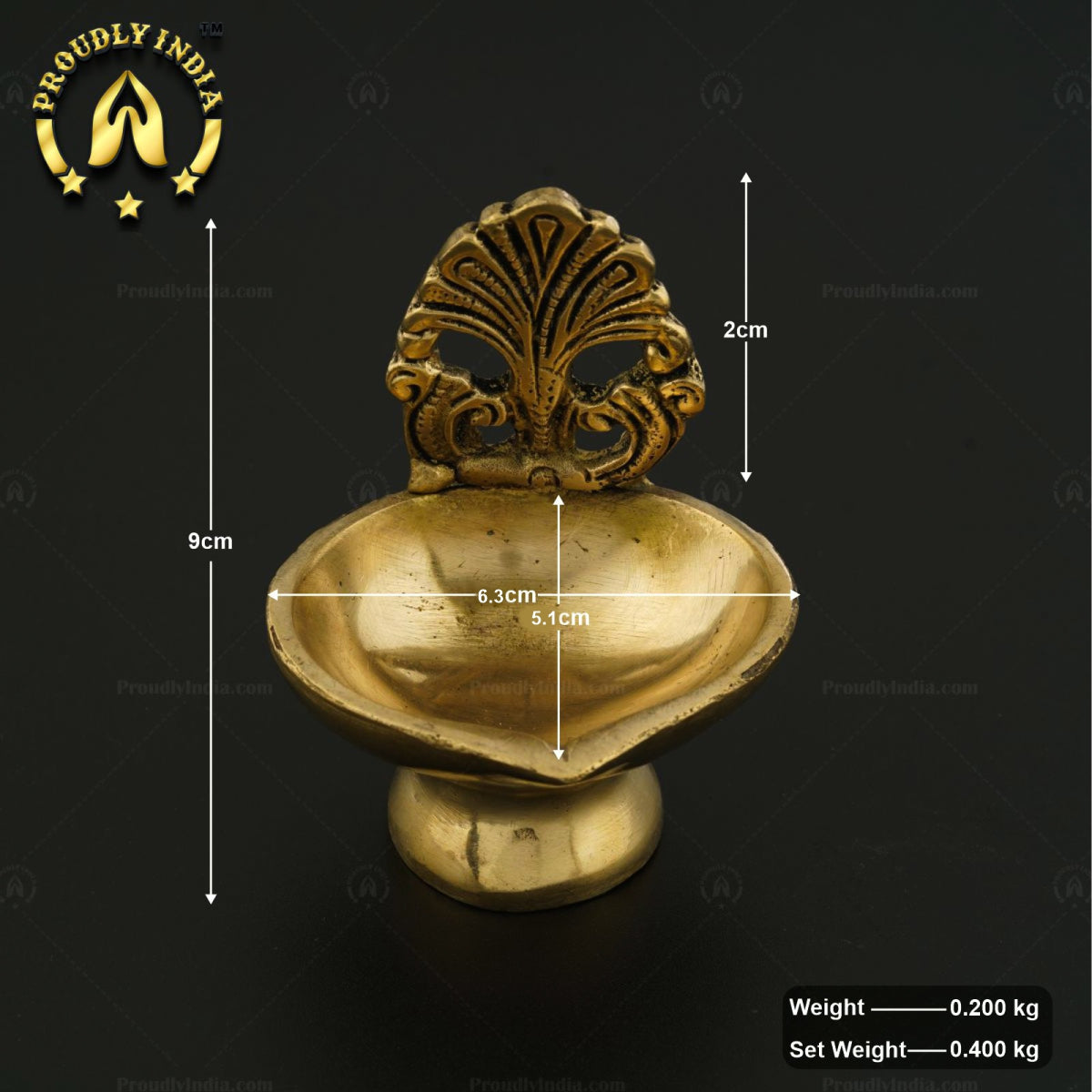 Set of 2 Brass Wealth Tree Design Lamp