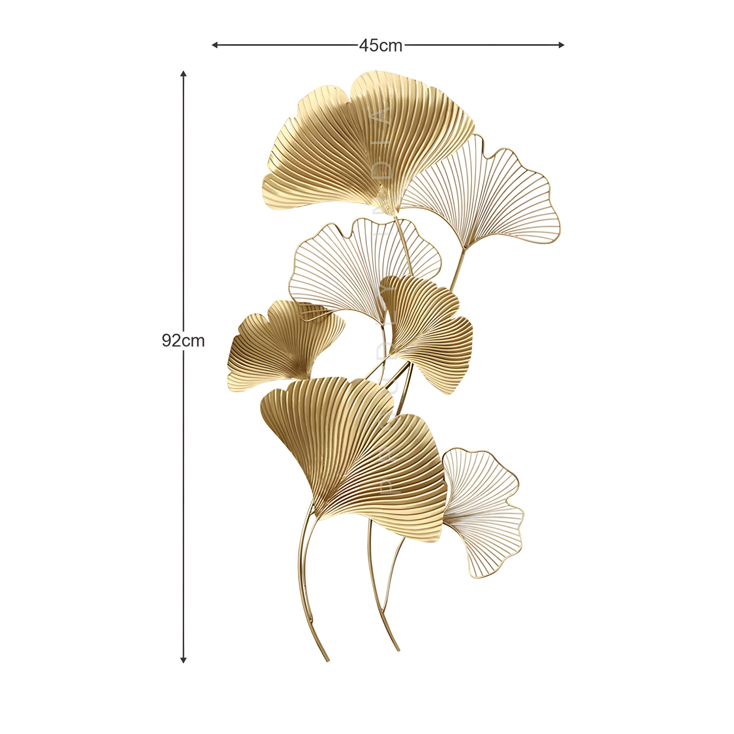Golden Gracefall – Ginkgo Leaf Wall Sculpture