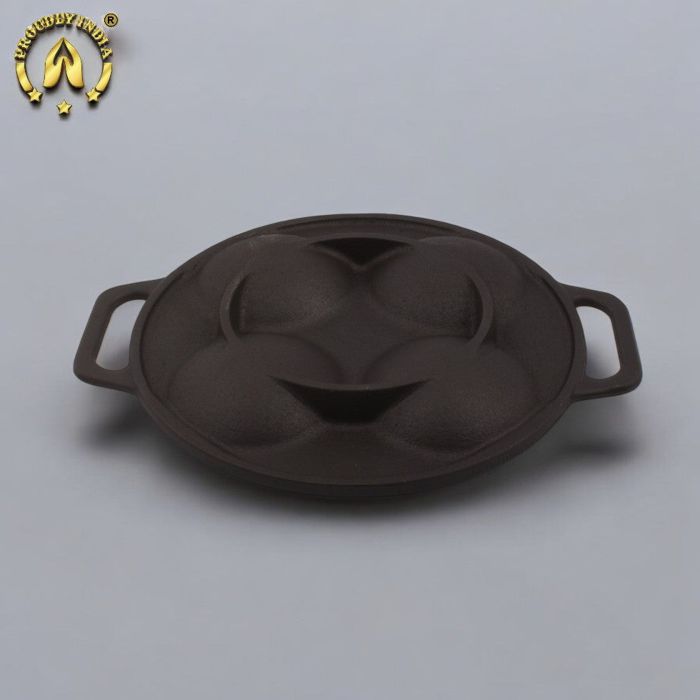 Cast Iron 4-Pit Uttapam & Thatte Idli Pan