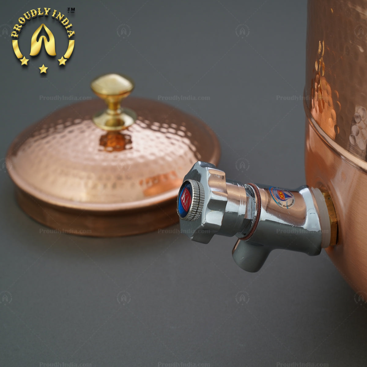 Copper Water Dispenser Hammered Design with Lid