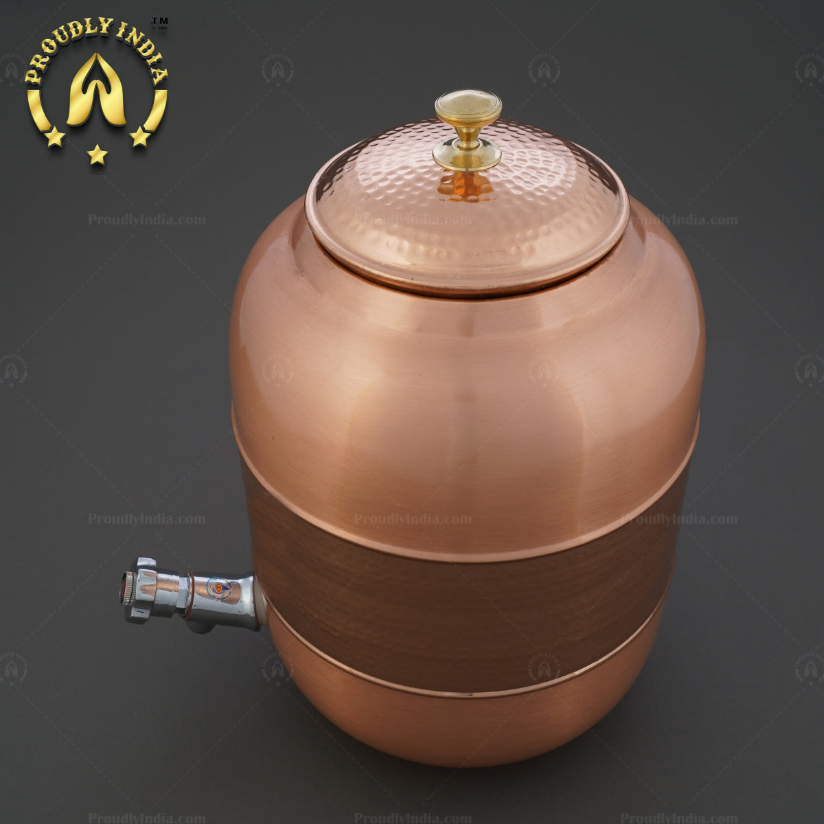 Copper Water Dispenser Hammered Design with Lid