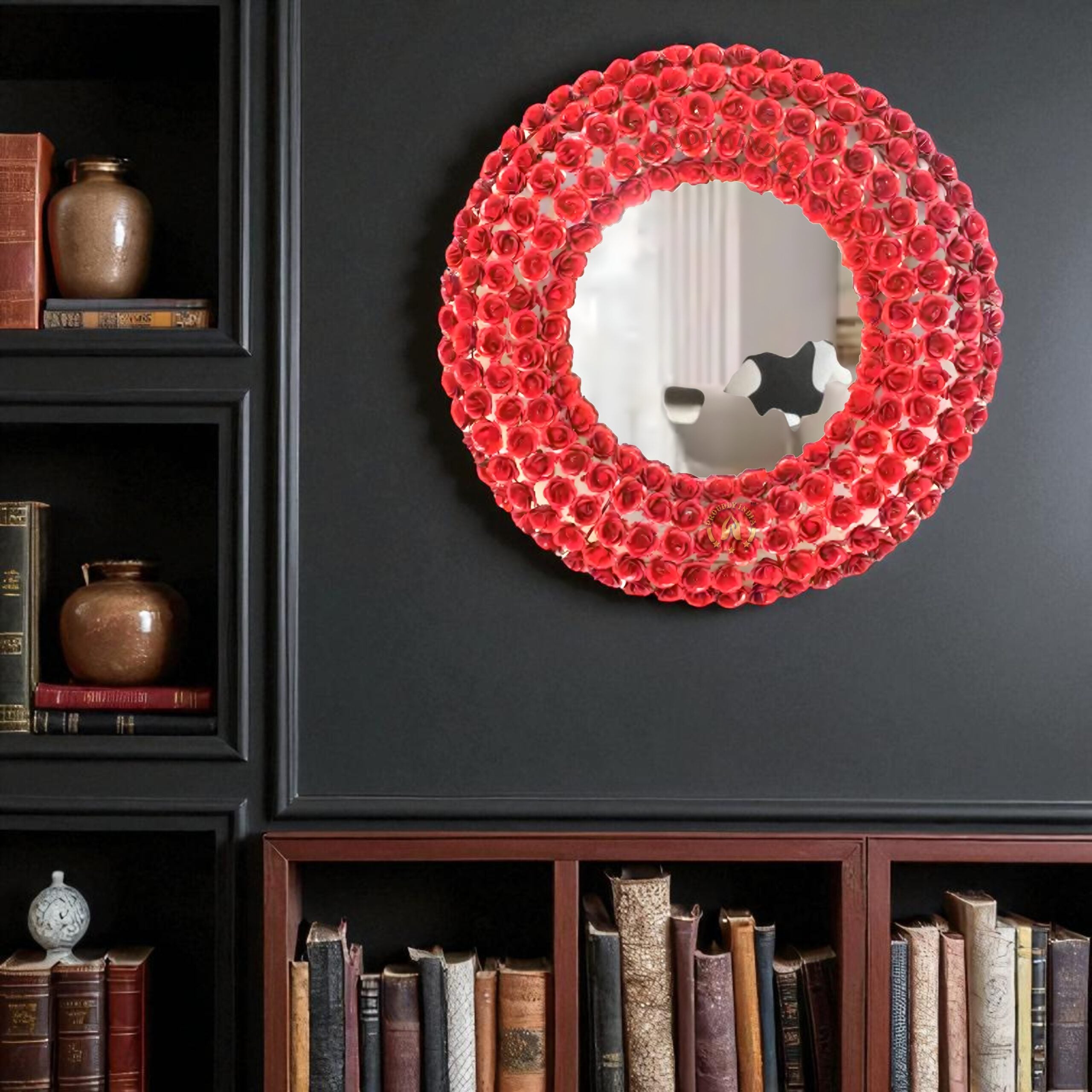 Rosette Flame Wall Mount Mirror
