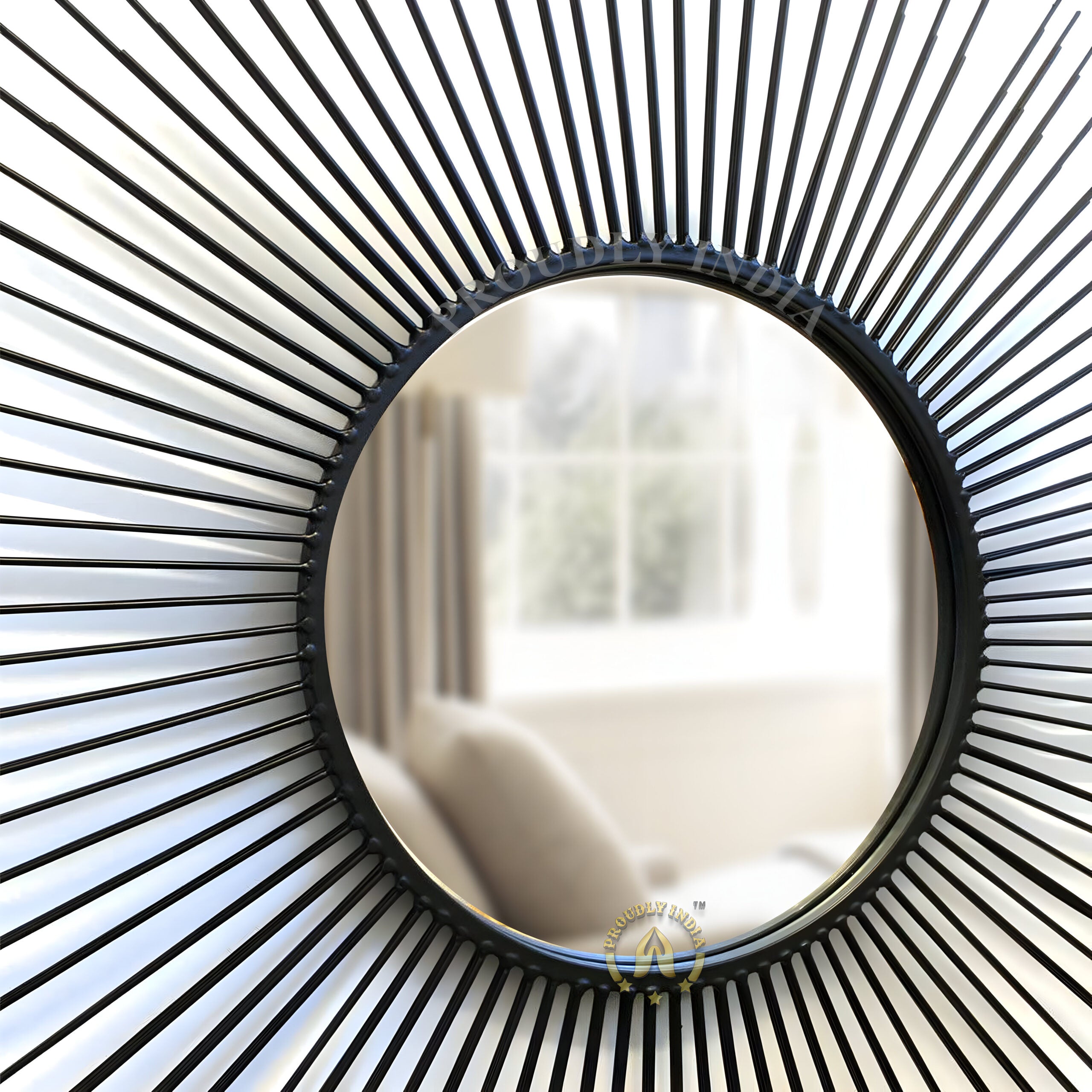 Midnight Halo Metal Wall Mirror