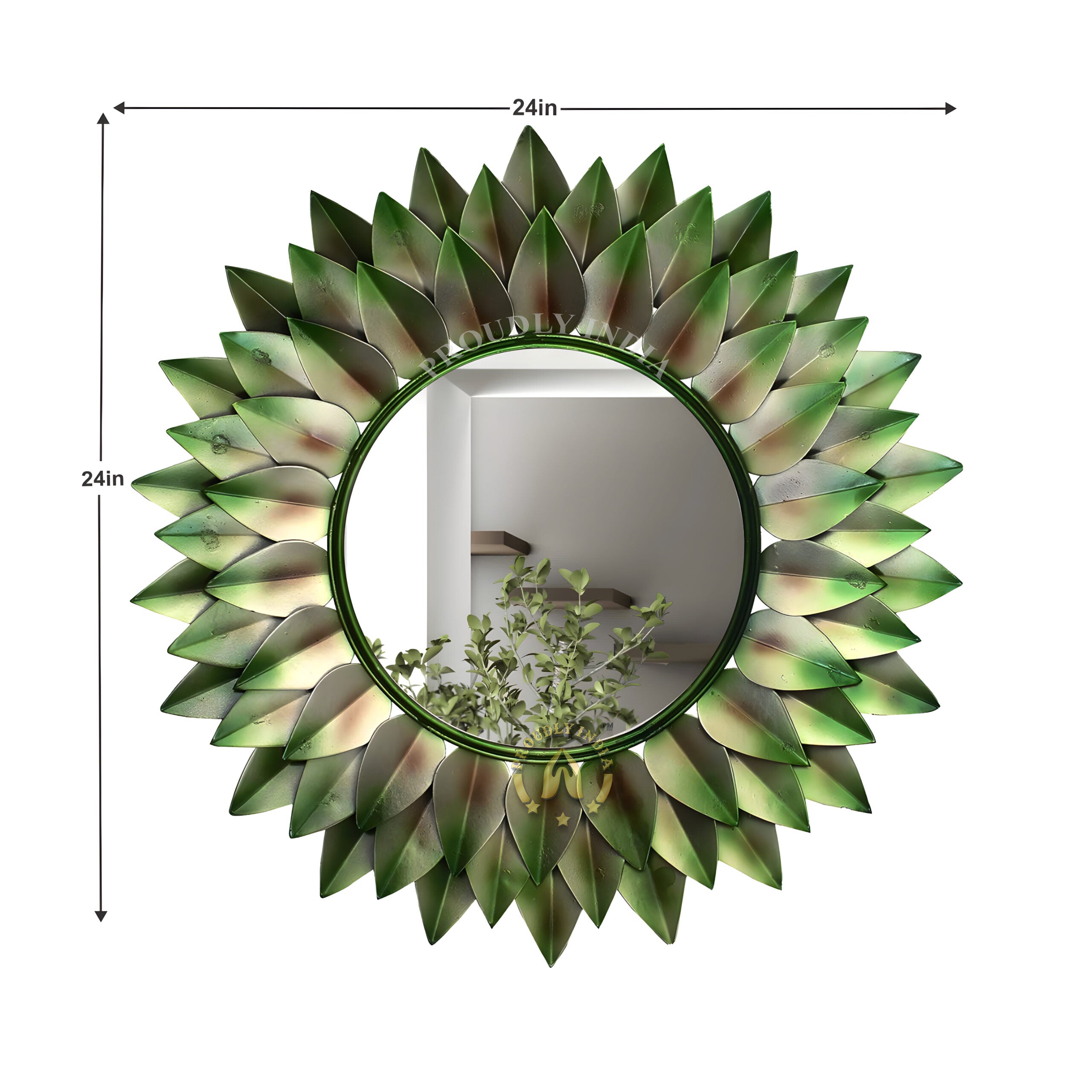 Verdant Aura Bloom Wall Mirror