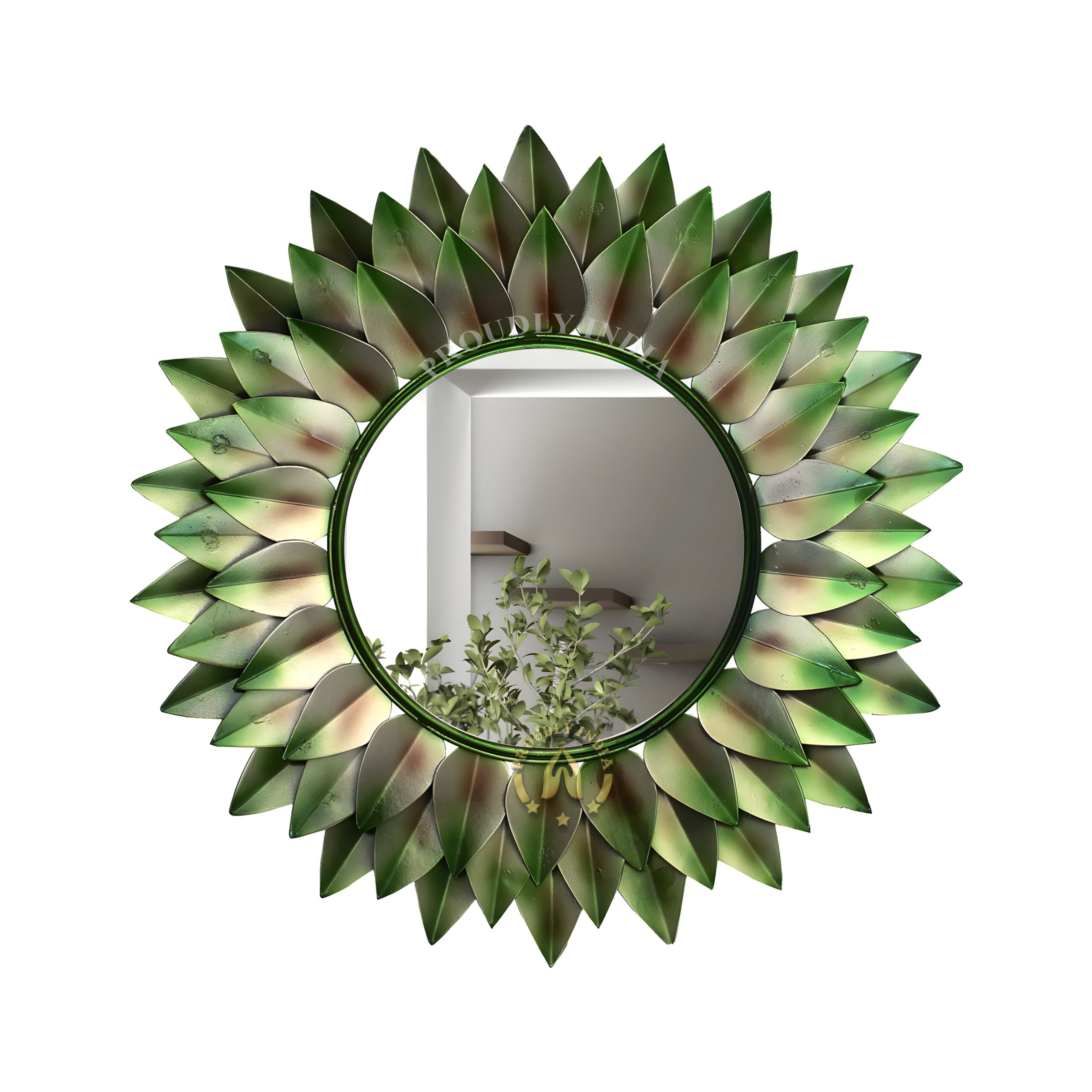 Verdant Aura Bloom Wall Mirror