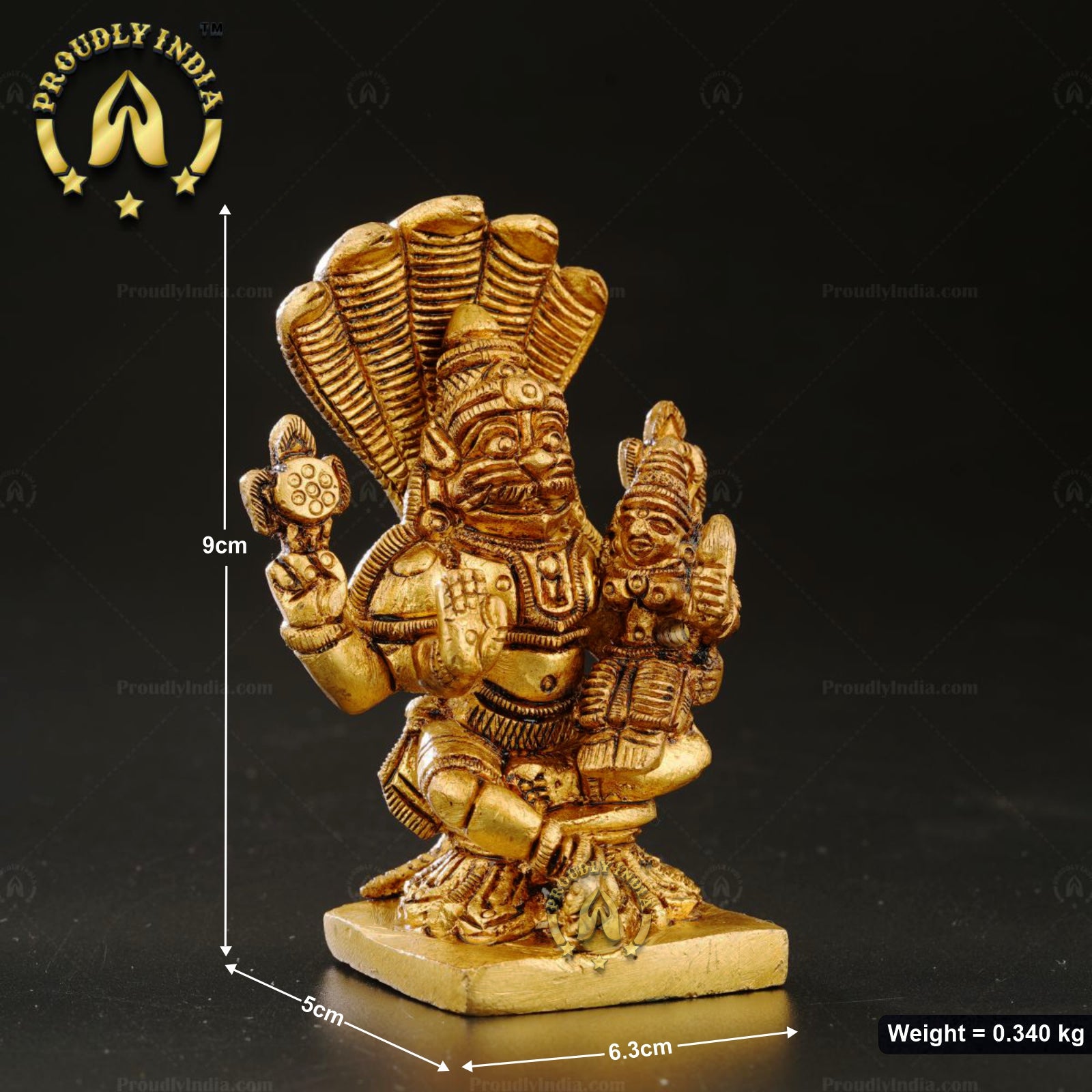 3.5" Narasimha With Lakshmi Statue