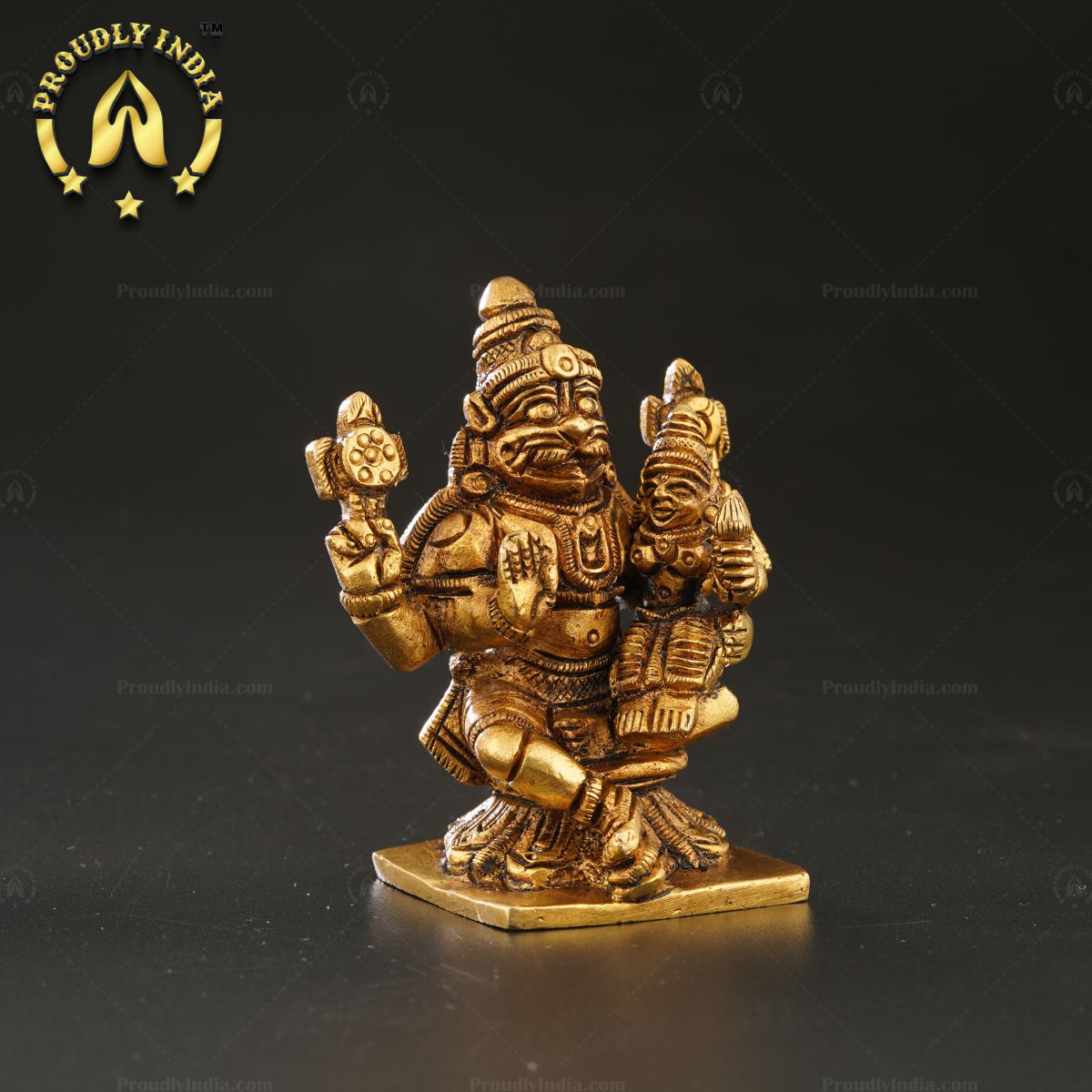 3" Brass Lakshmi Narasimha Idol