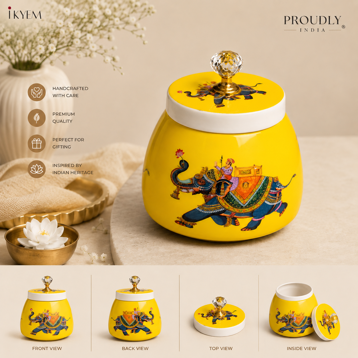 5" Yellow Pichwai Jar ( Set of 25 )