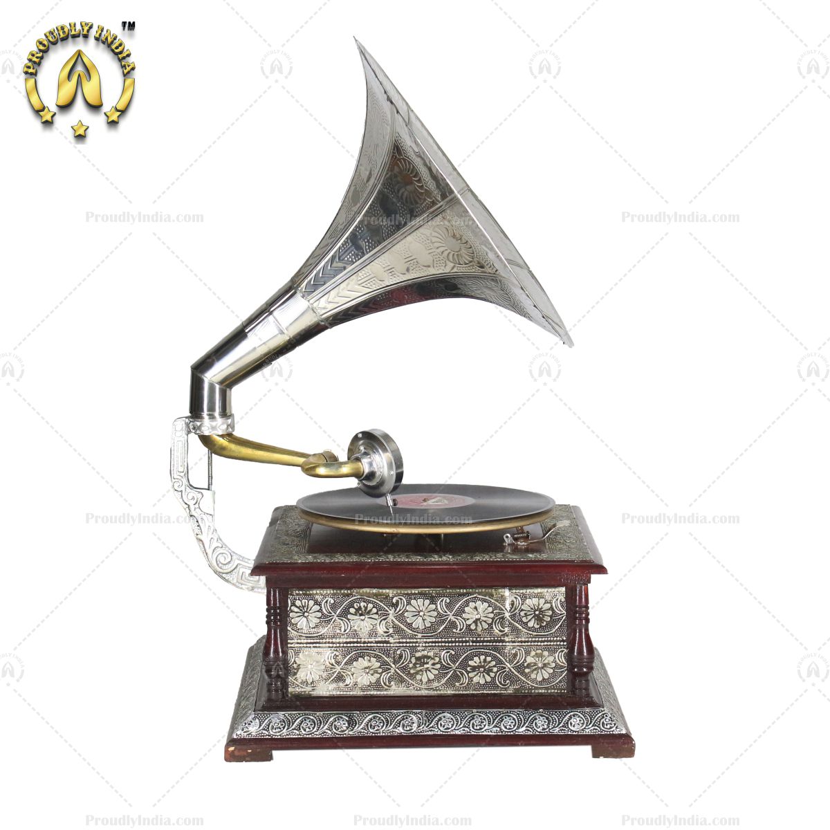 Silver Embossed HMV Gramophone Player