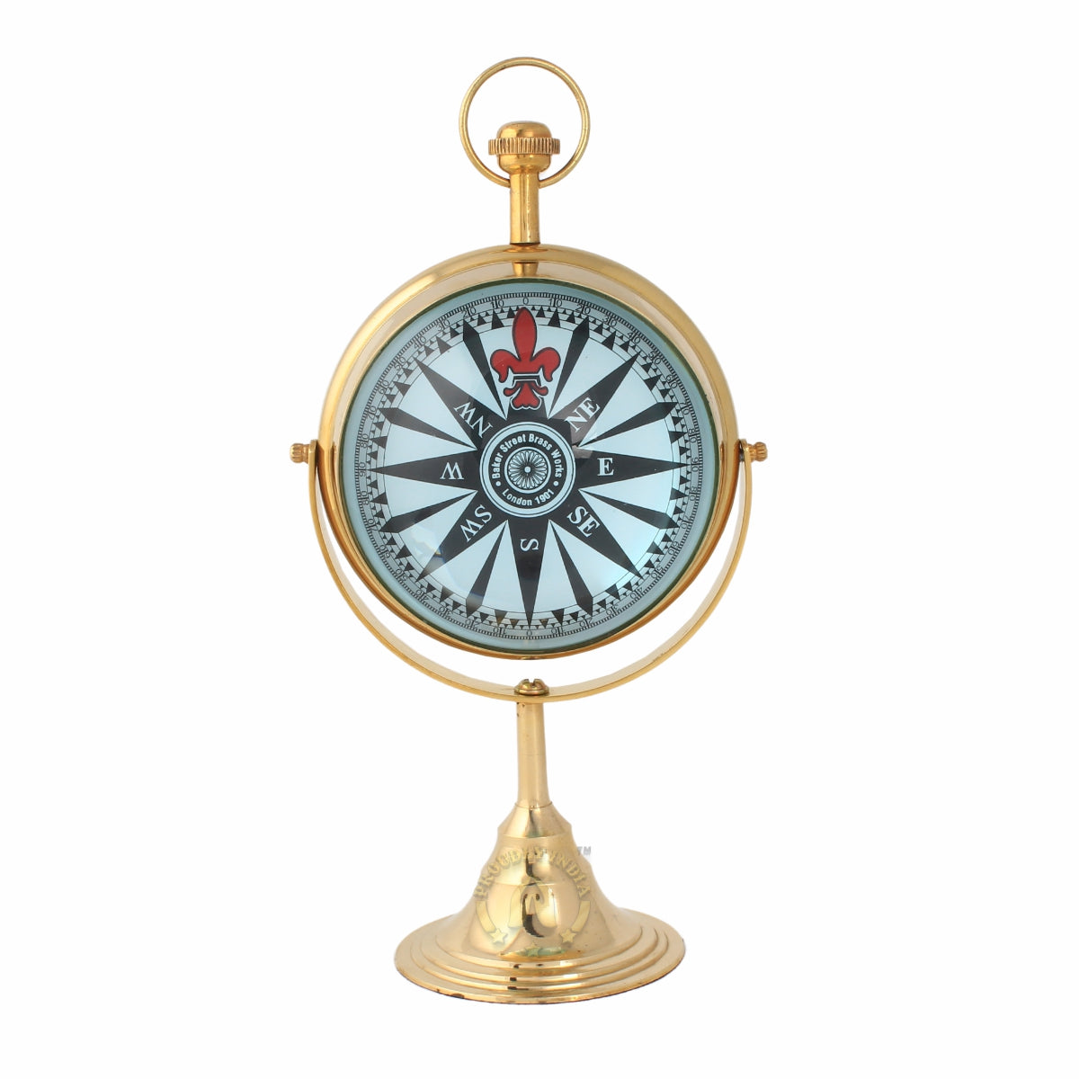 Brass Analog Victoria London Table Clock