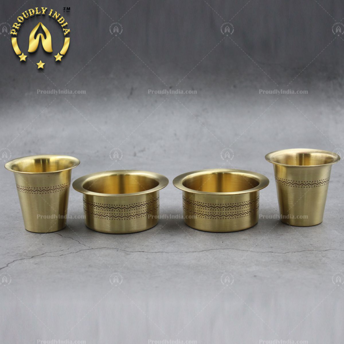 Set Of 2 Brass Designer Coffee Dabara
