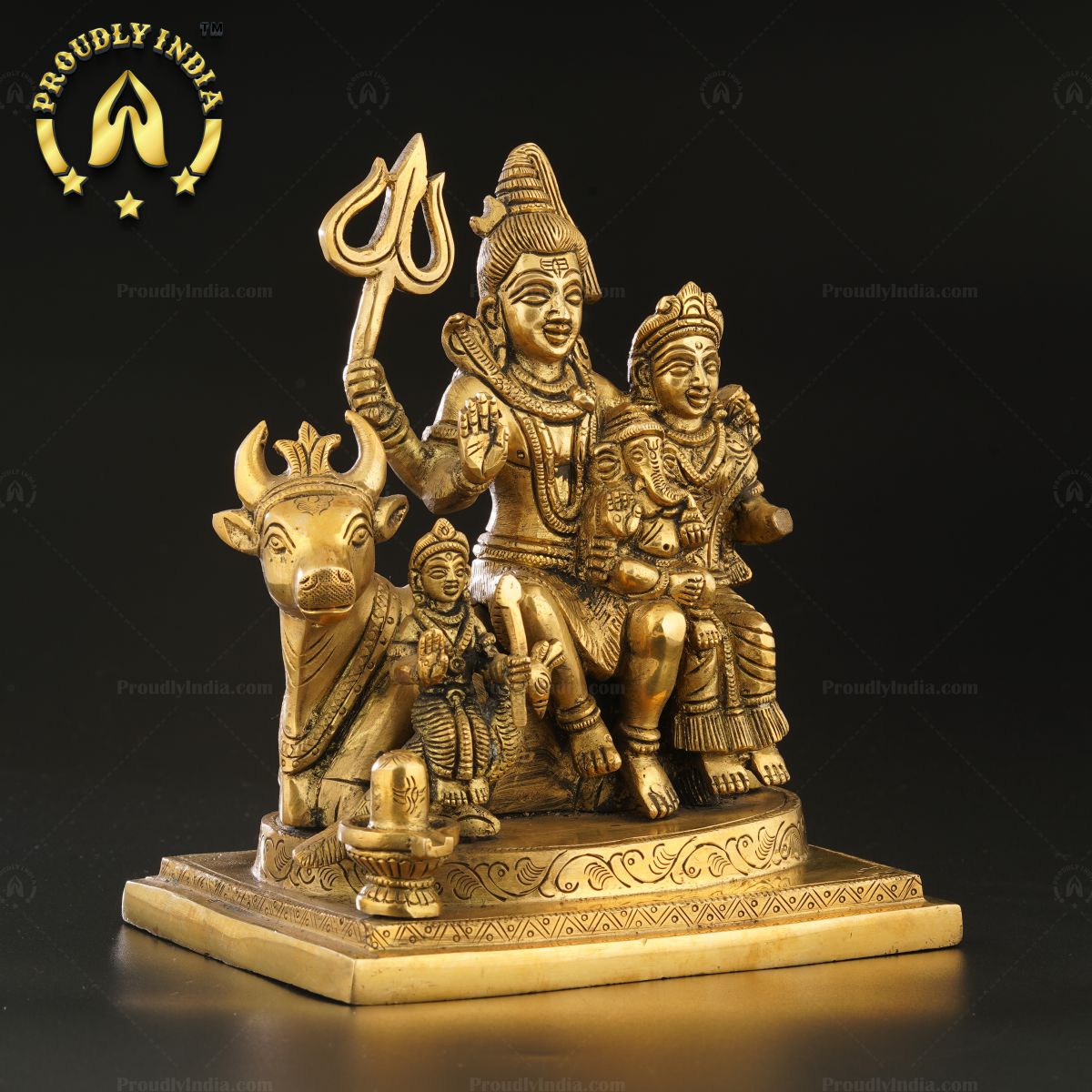 Handcrafted Brass Shiva Parvati Ganesh Idol