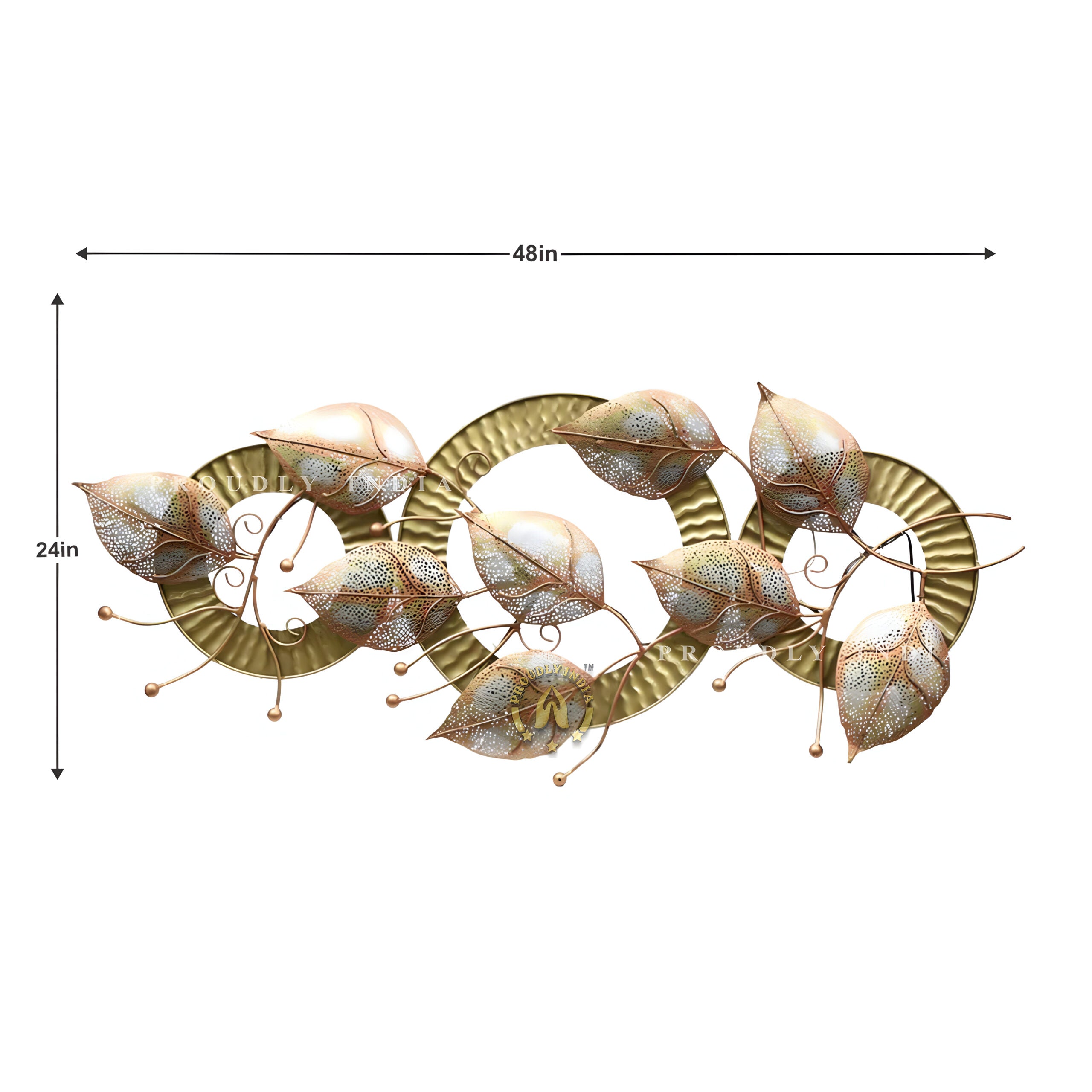 Golden Loop Canopy Textured Leaf Wall Art