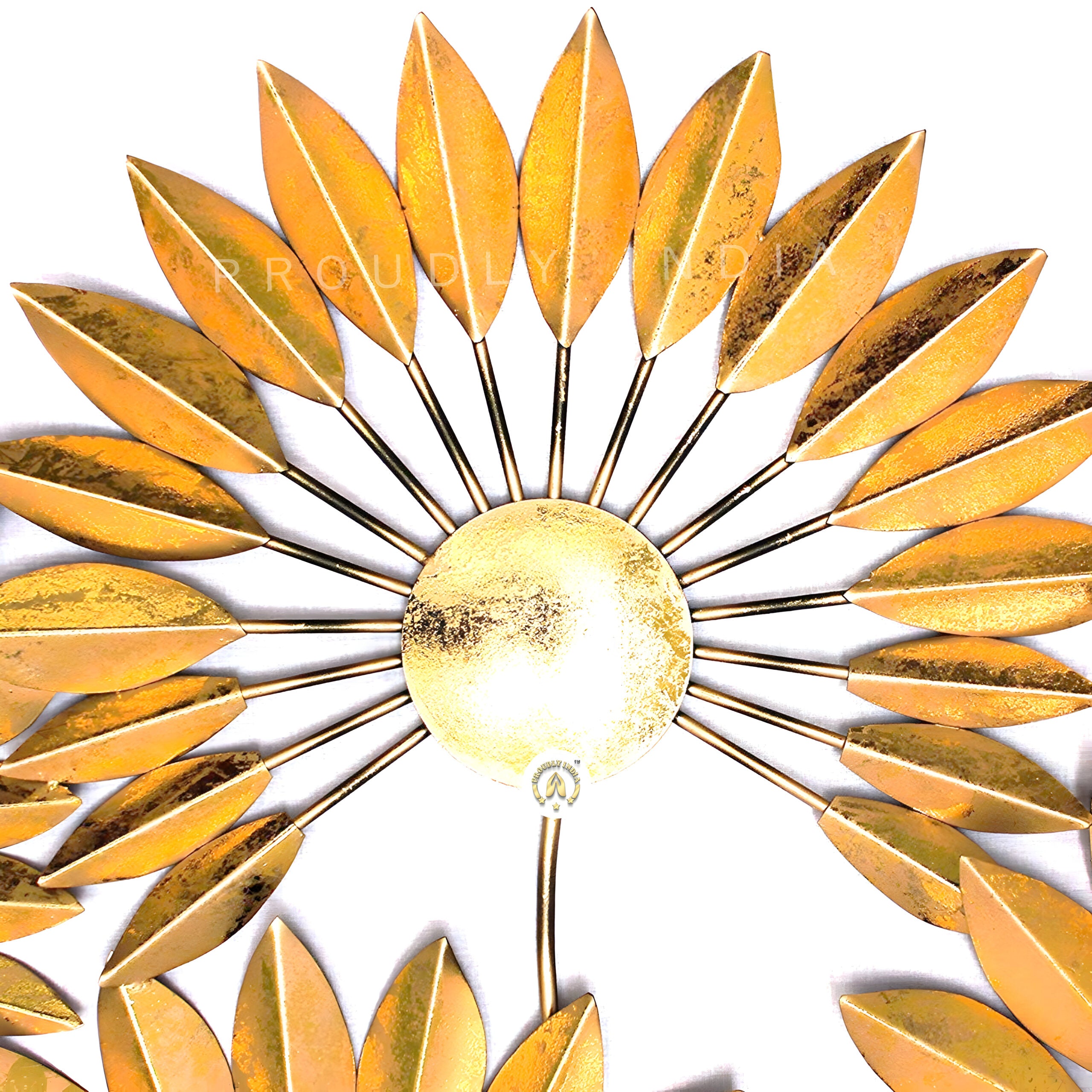 Golden Bloom Waltz Iron Wall Art Mural