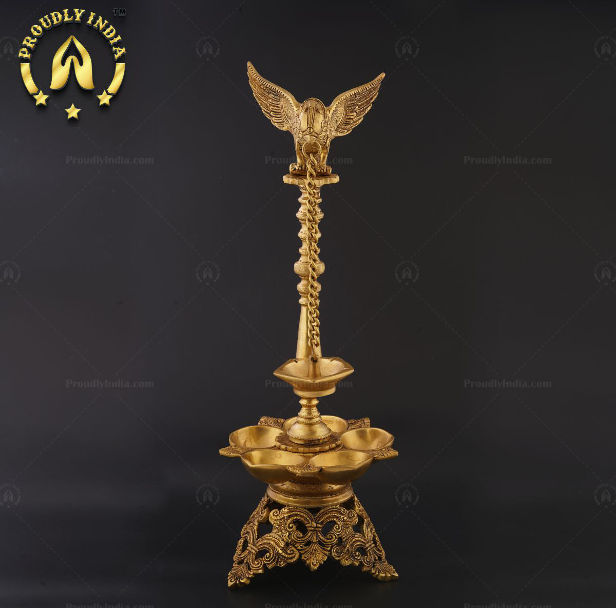 Traditional Brass Parrot Bird Diya Stand Pair Set of 2