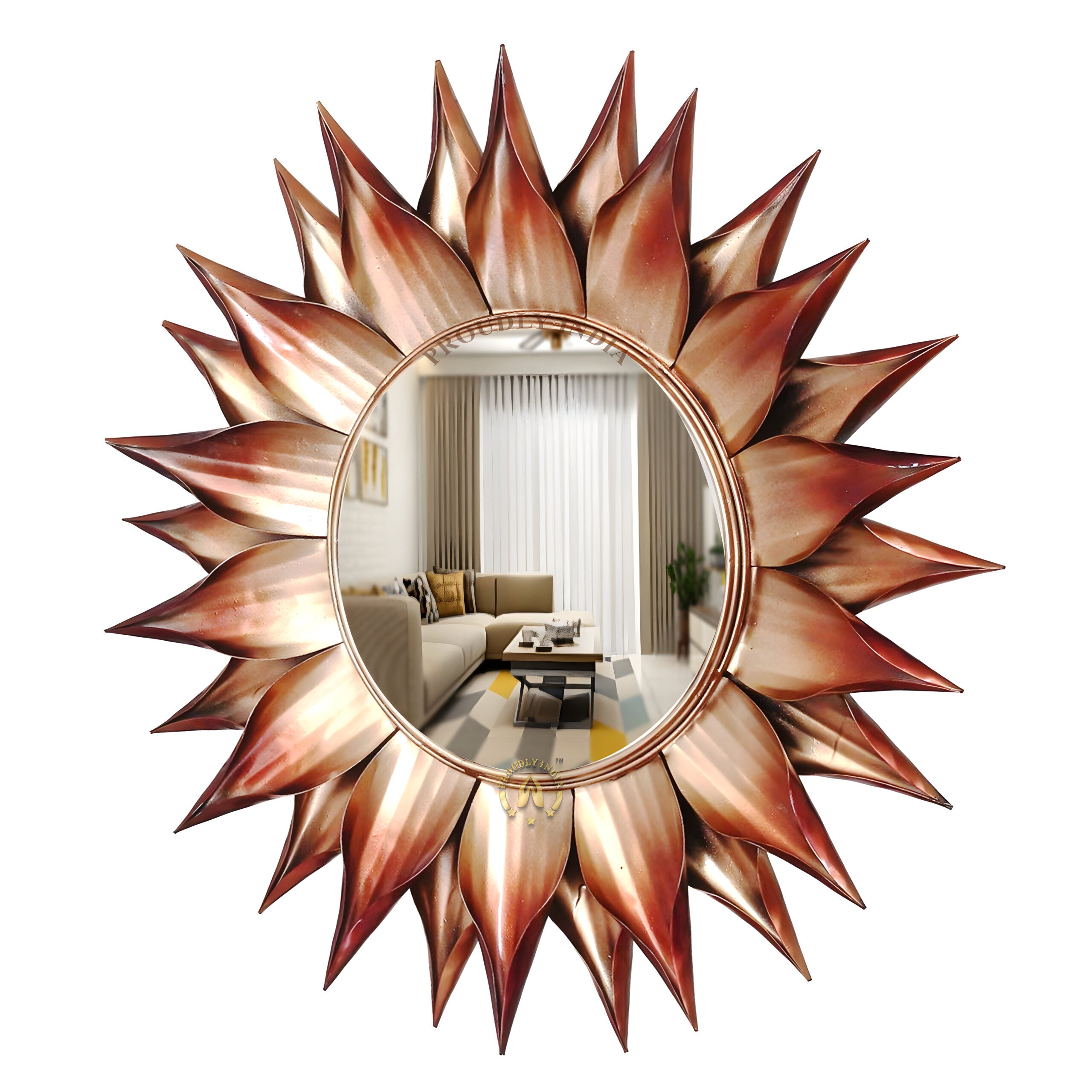 Solar Ember Bloom Wall Mirror