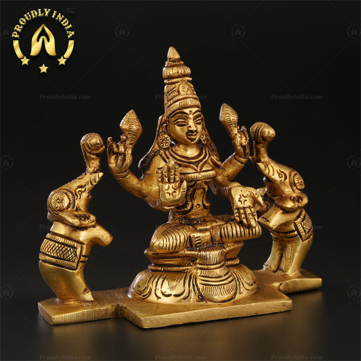 Pure Brass Gajalakshmi Idol For Home Decor