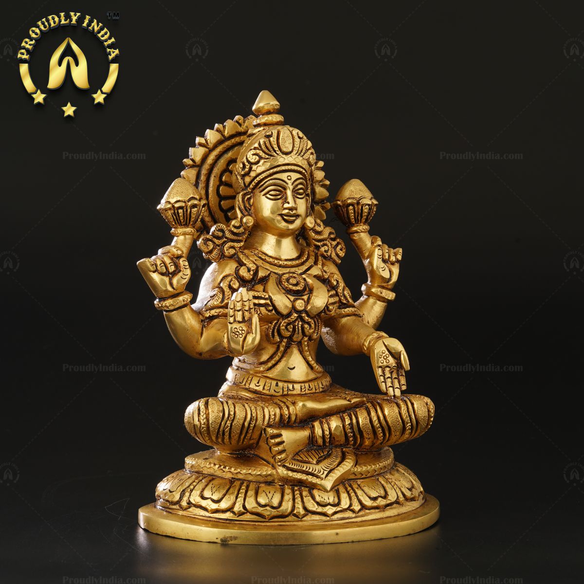 Indian Handcrafted Traditional Brass Lakshmi Statue
