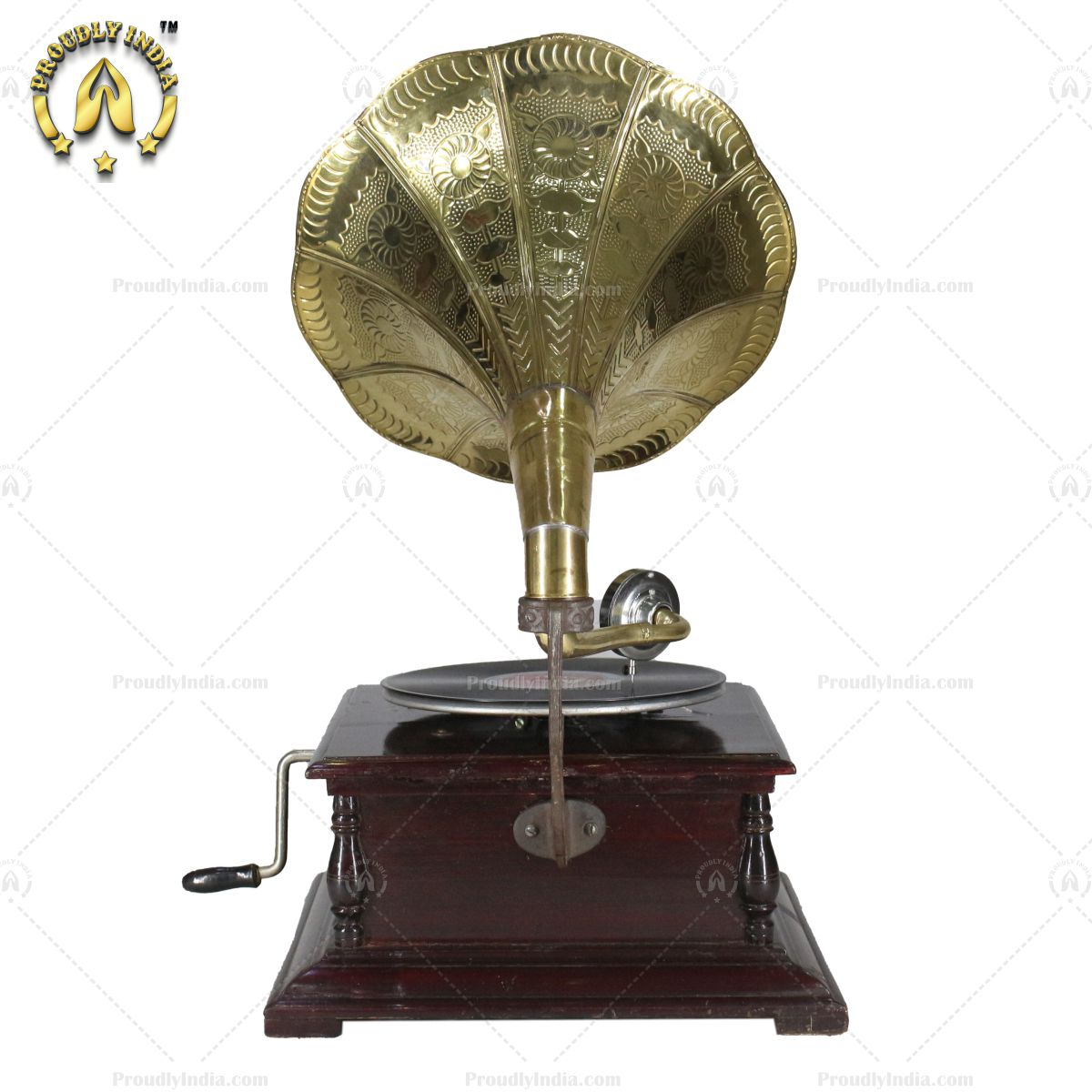 His Master Voice Dark Walnut Gramophone With Horn