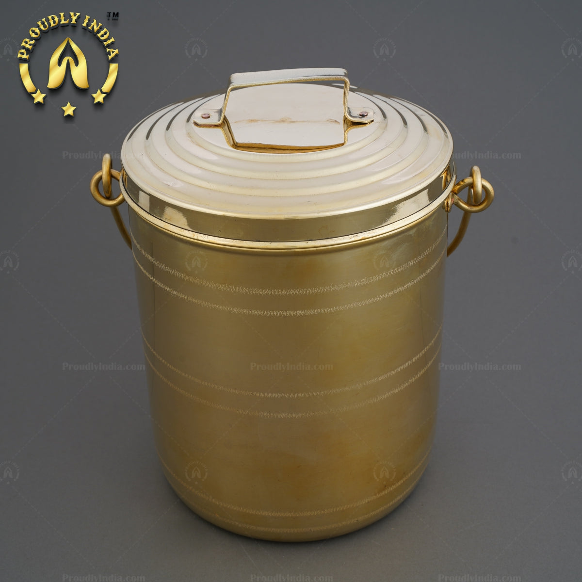 Set of 2 Brass Kitchen Storage Thooku Vali With Handle