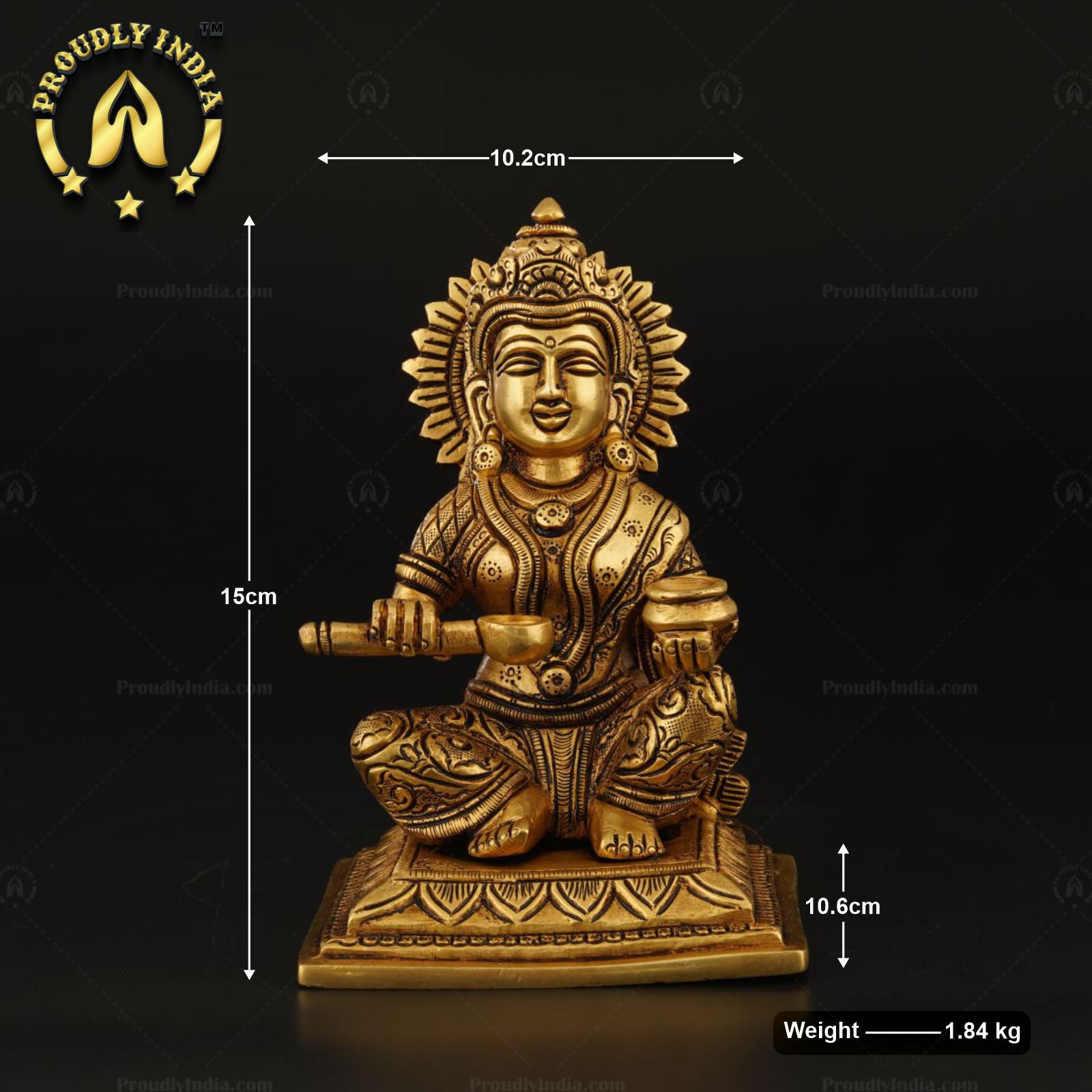 Brass Traditional Goddess Annapurna Devi