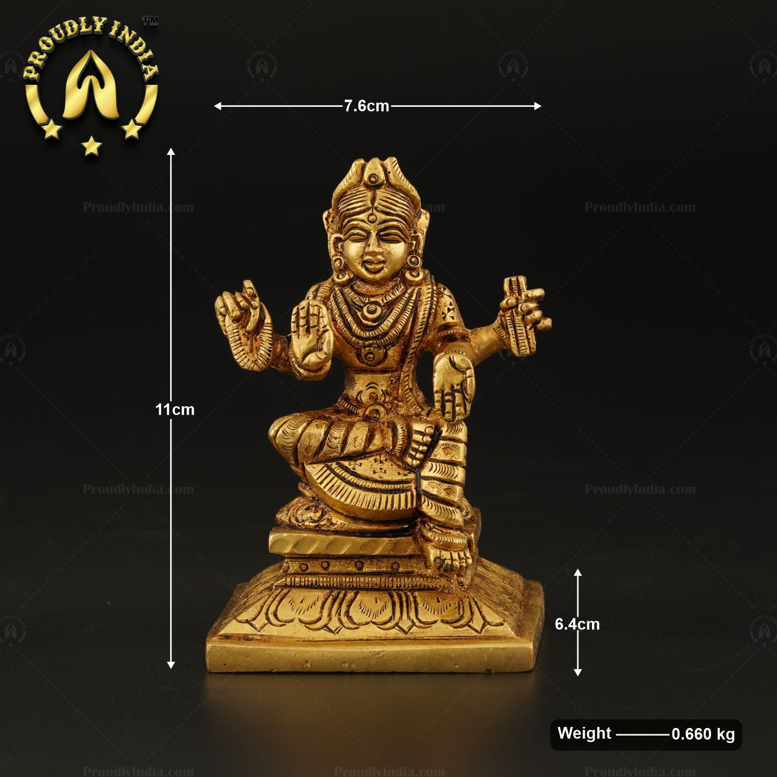 Traditional Brass Handmade Small Bala Tripura Sundari Statue