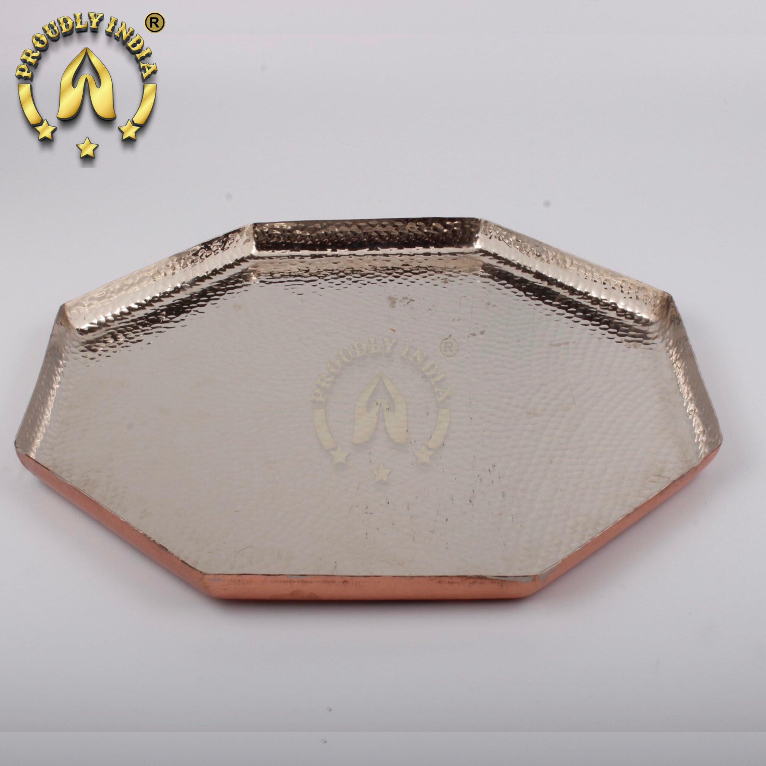 Copper Hexagon Thali Set 6 Piece