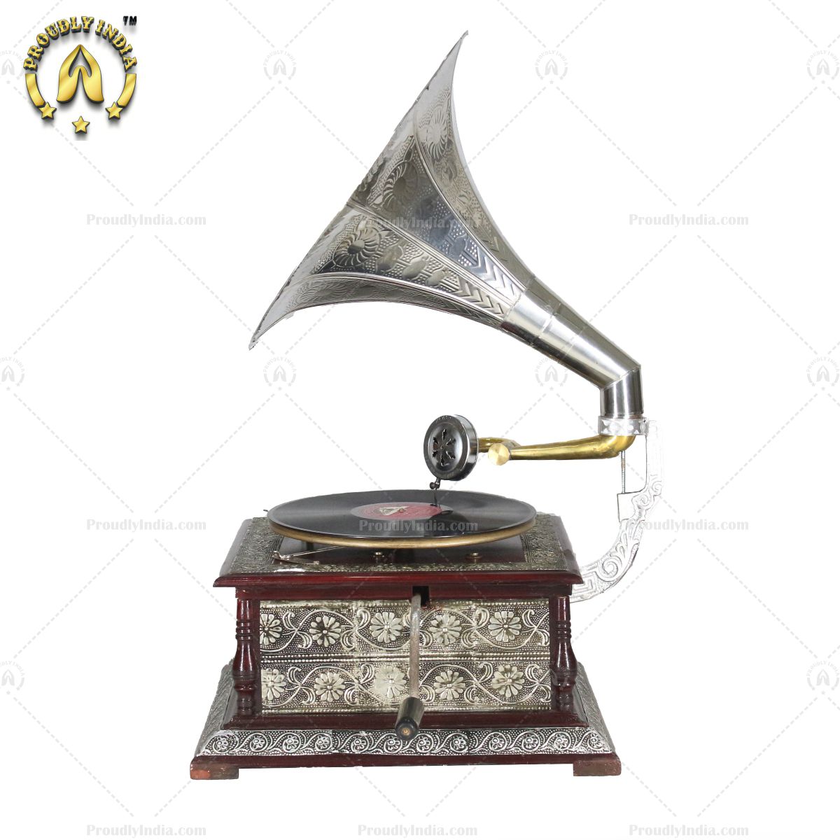 Silver Embossed HMV Gramophone Player