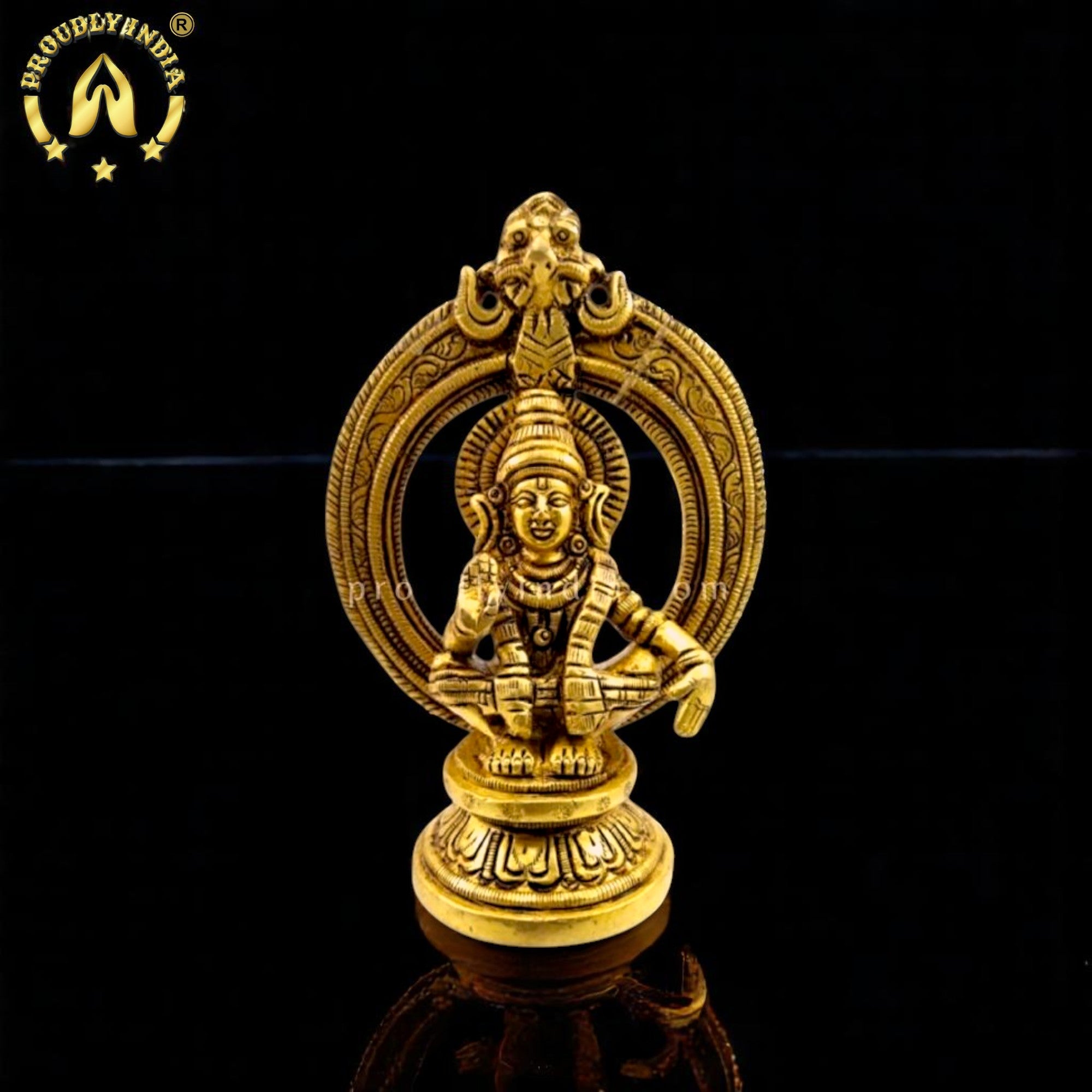 5.5" Brass Ayyappan Idol with Arch