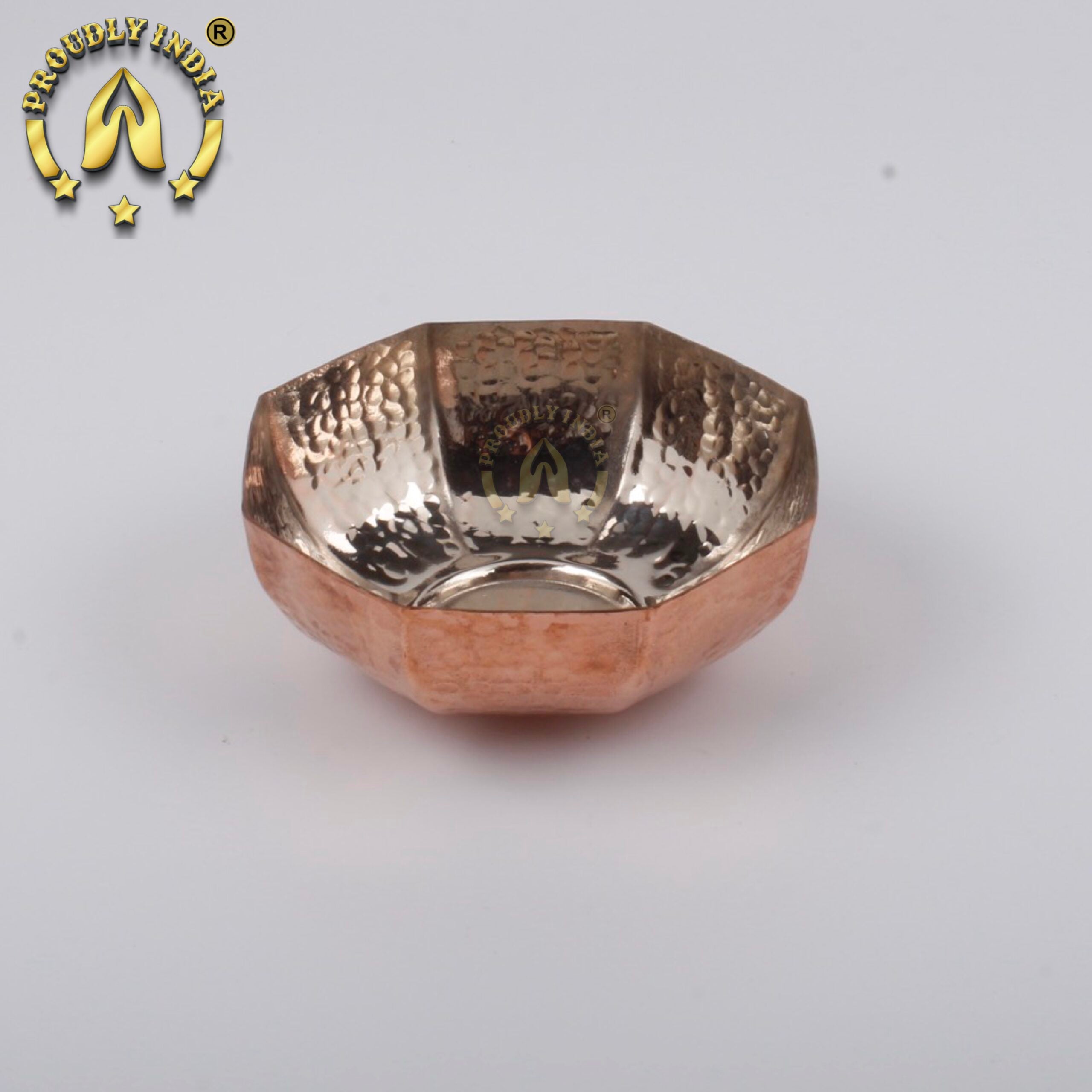 Copper Hexagon Thali Set 6 Piece